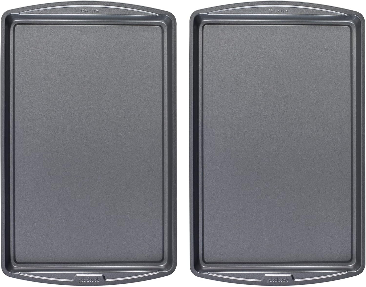 GoodCook Everyday Nonstick Carbon Steel 13” x 9” Baking Sheet Set, 3 Pack – Standard-Sized Carbon Steel Cooking Pans, Bakeware Set, Cookie Sheets for Baking, Oven Pan Set