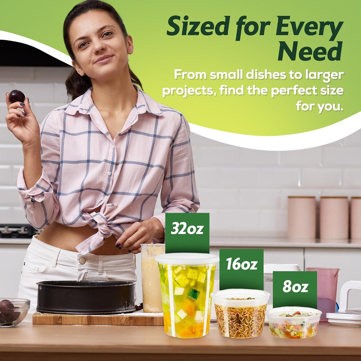 16 oz. Food Storage Containers with Lids [50 Sets] - Soup, Slime, Ice Cream, Freezer Meal Prep Containers | Microwave/Freezer/Dishwasher Safe | BPA Free | Leak-Proof