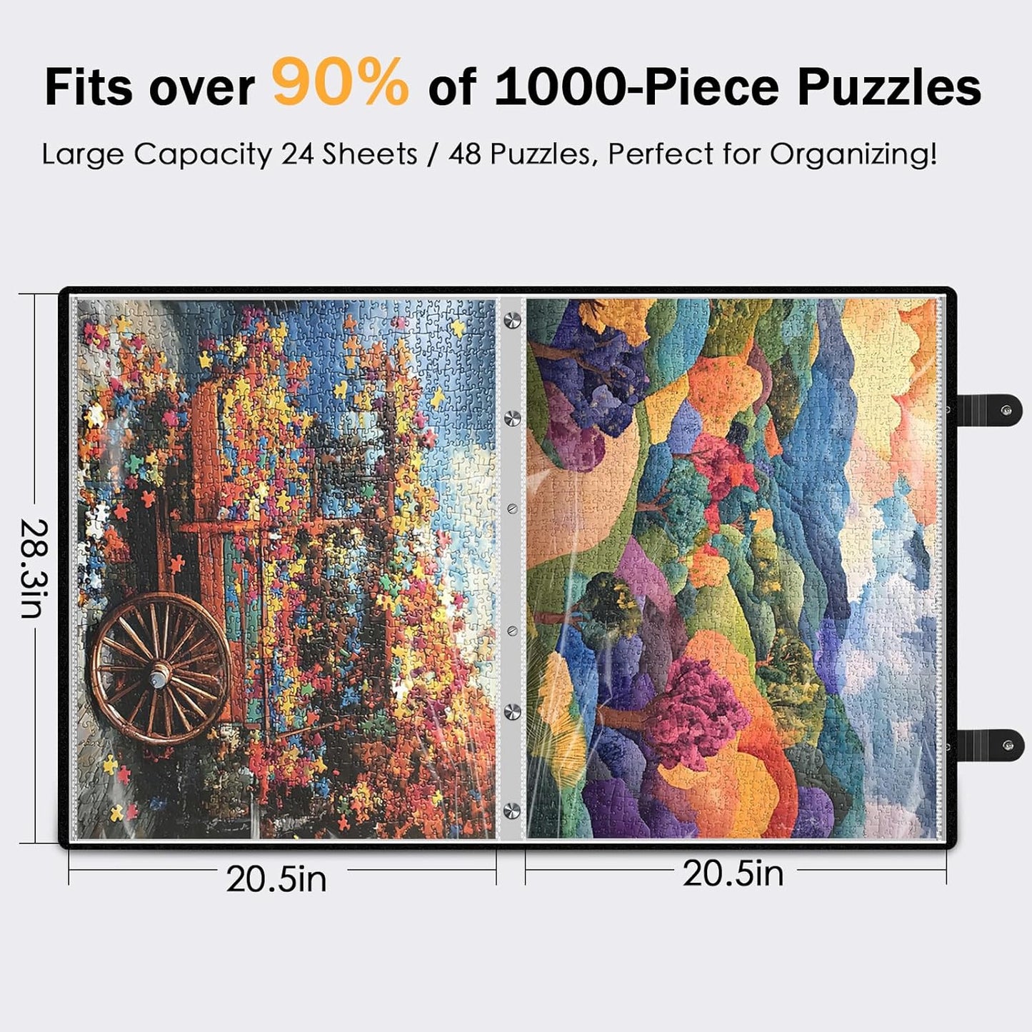 Nariolar Puzzle Storage Folder for 1000 Pieces with 24 Sheets/48 Puzzles, Large Capacity Portable Puzzle Album to Store Finished Puzzles