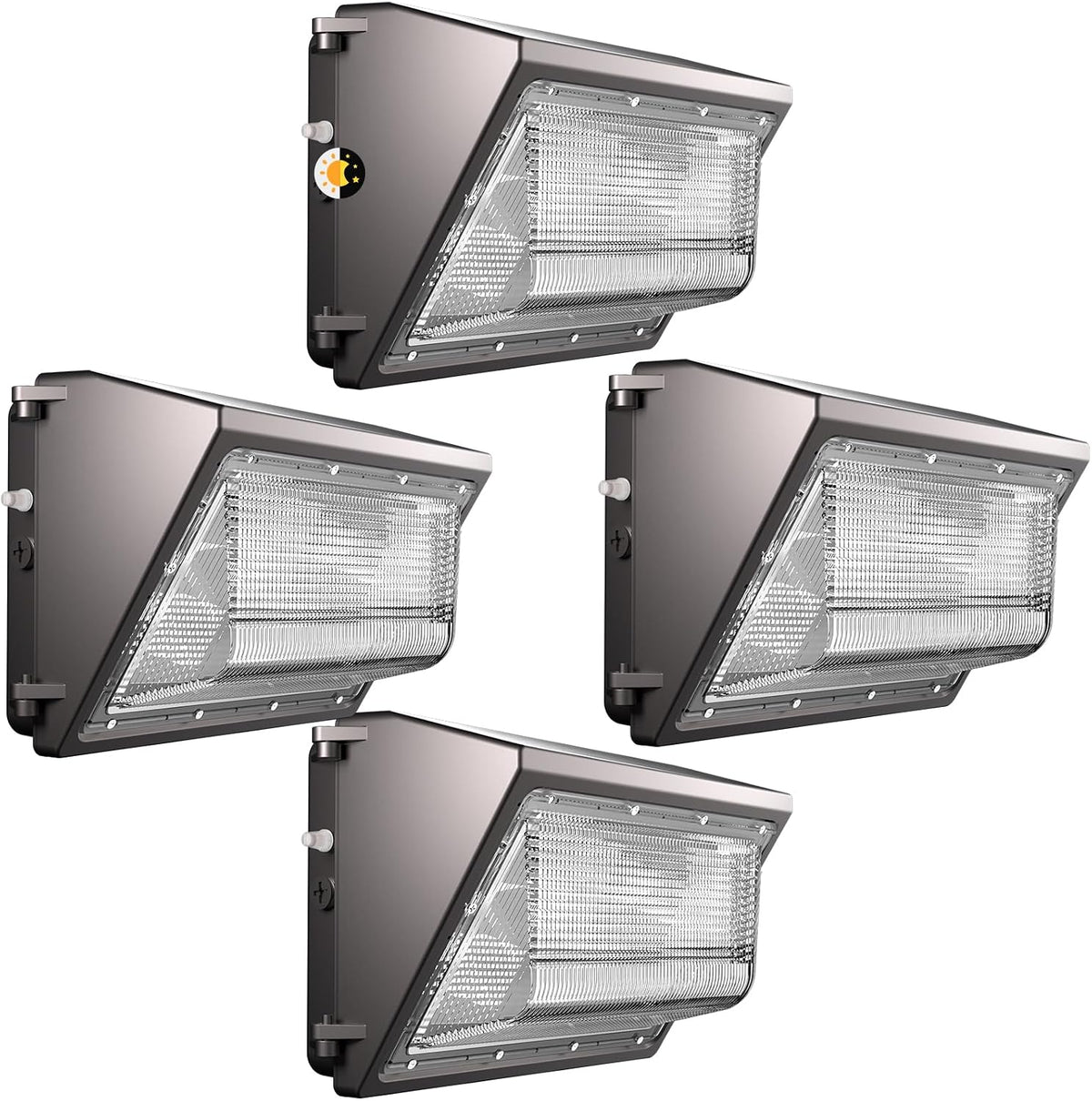 Lightdot 4 Pack 200W Wall Pack LED Exterior Light with Smart Photocell