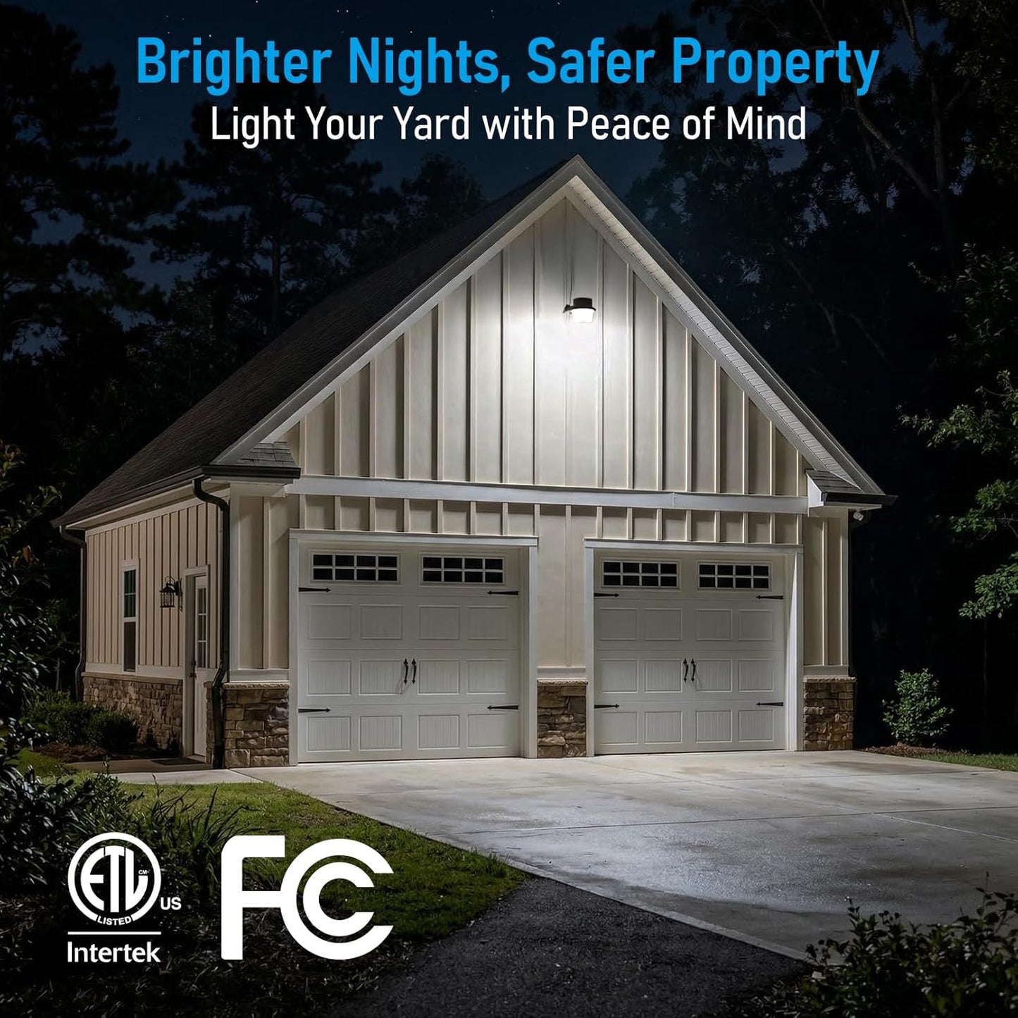 TORCHSTAR LED Barn Light, Dusk to Dawn Area Lights with Photocell, Outdoor Security Flood Lighting, ETL & FCC Listed, IP65 Waterproof, Aluminum Housing, 110-277V, Garage, Yard, 5000K Daylight, Bronze