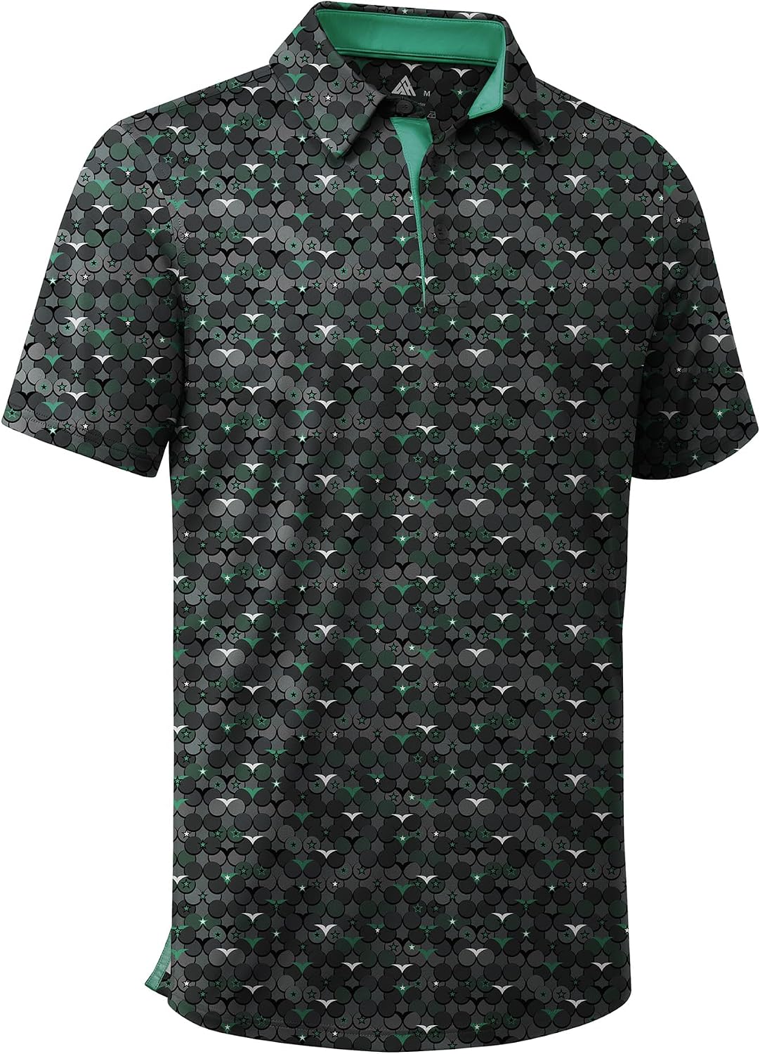 ZITY Men's Golf Shirts Short Sleeve Moisture Wicking Performance Print Patterns Casual Collared Golf Polo Shirt for Men