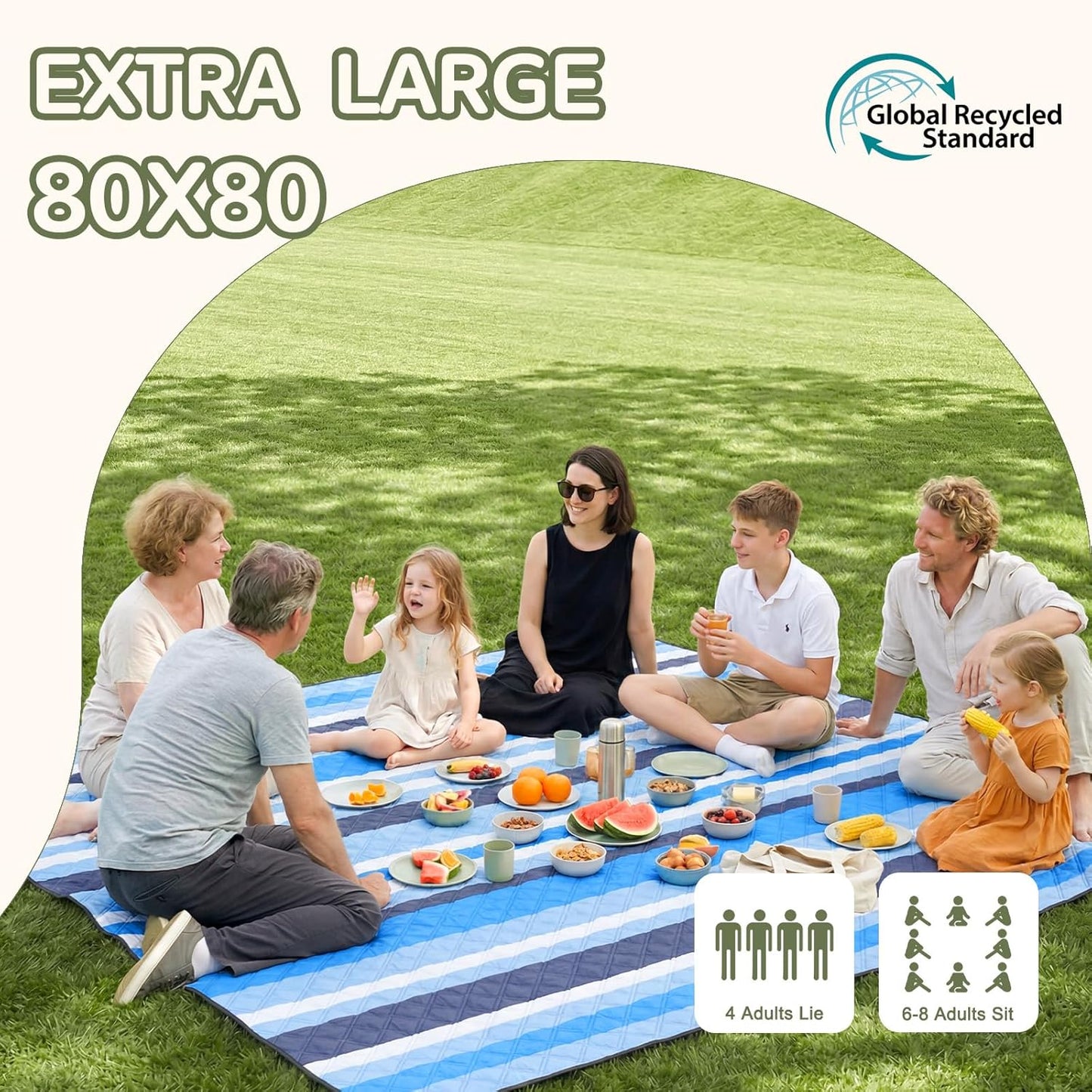 Genovega Waterproof Beach Blanket Picnic Outdoor Mat Rug Registry Wedding Search by Name Couple House Warming 2026 Housewarming Family Hostess Anniversary New Apartment Home Essential Must Have