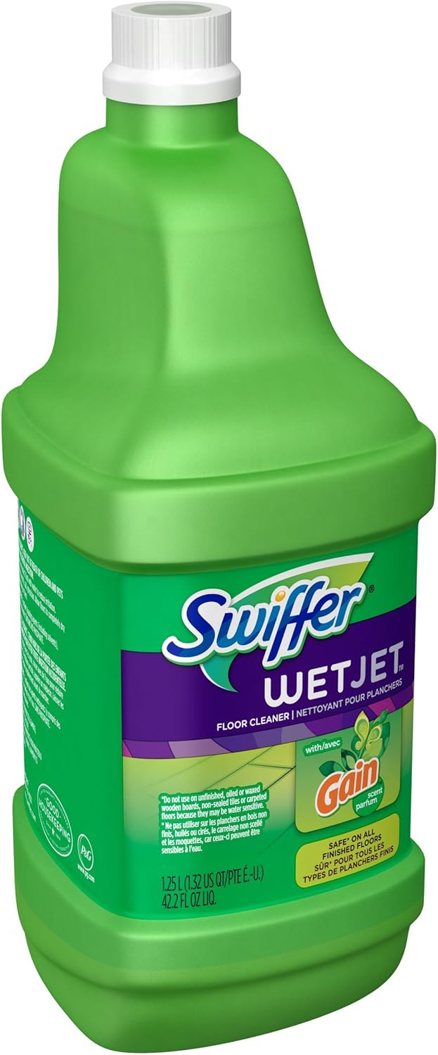 Swiffer WetJet Multi-Purpose Floor Cleaner Solution with Febreze Refill, Hardwood Floor Cleaner, Lavender Scent, 1.25 Liter -42.2 Fl Oz (Pack of 2)
