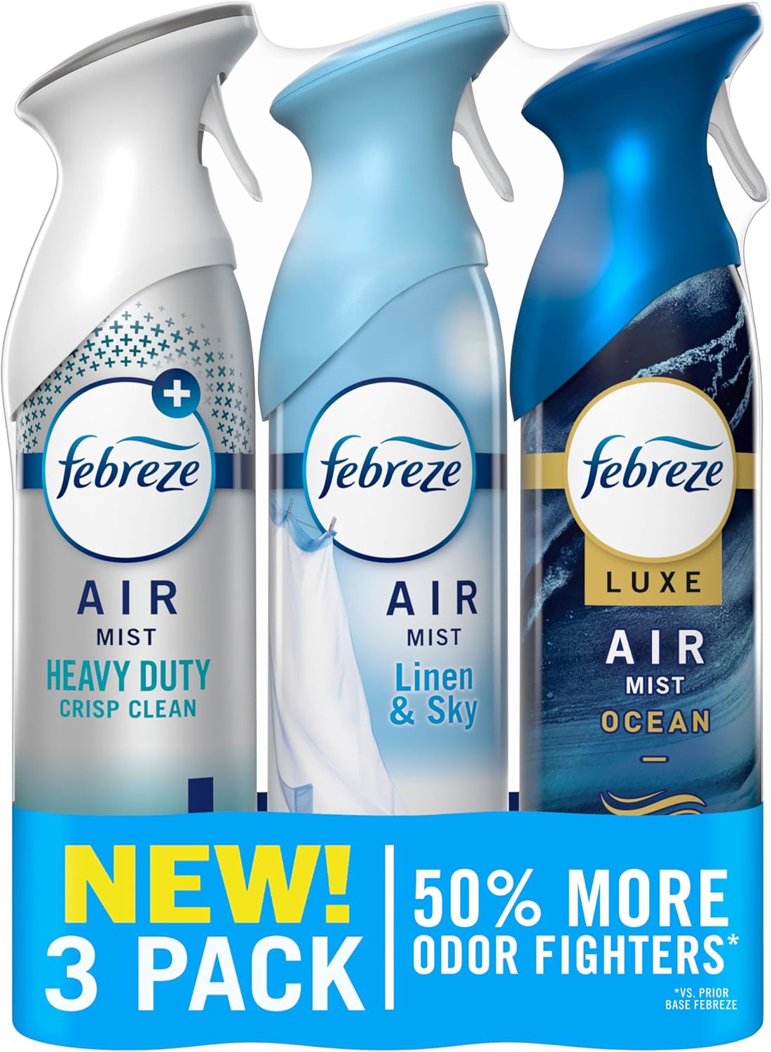 Febreze New & Improved Air Mist Scent Mix, Air Freshener, Home and Kitchen Essentials, Odor Fighting Room Spray, 8.1 oz bottle, 3 Count