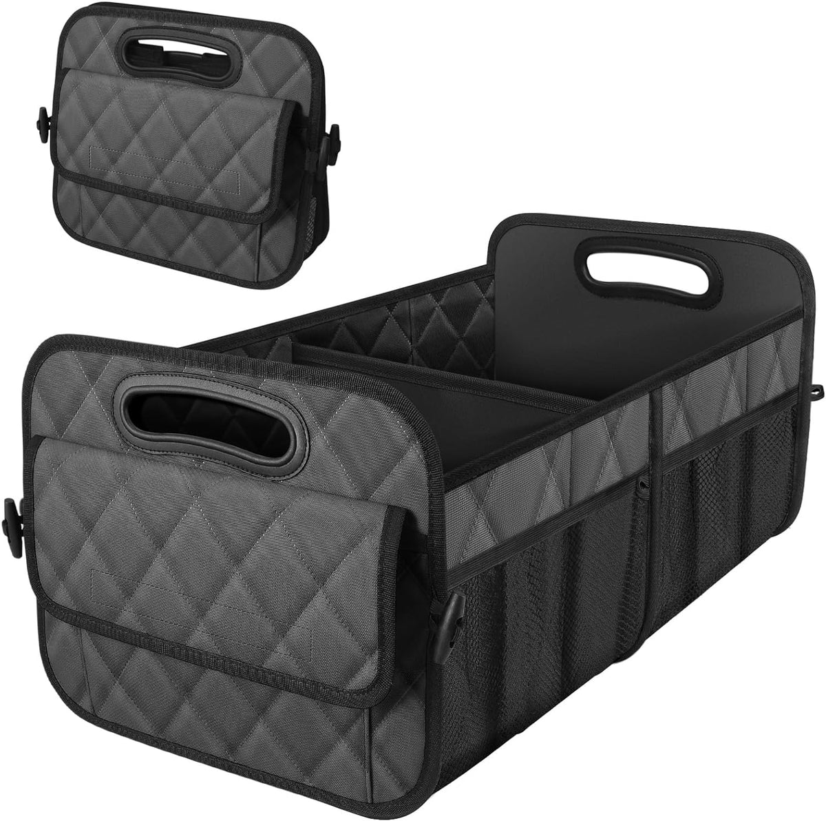 Deosk Car Trunk Organizer for SUV, Car Organizers and Storage with Reinforced Handles, Car Accessories for Women/Men 50L Waterproof Polyester Trunk Organizer(Medium, Dark Blue)