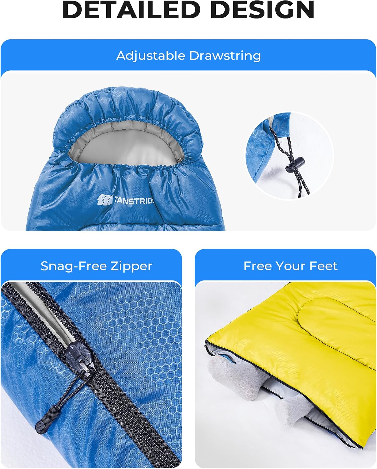 Sleeping Bag for Adults Warm Weather, Compact Lightweight Backpacking Sleeping Bag with Compression Sack, Camping Essentials Gear for Hiking Travel Climbing Outdoor & Indoor Use