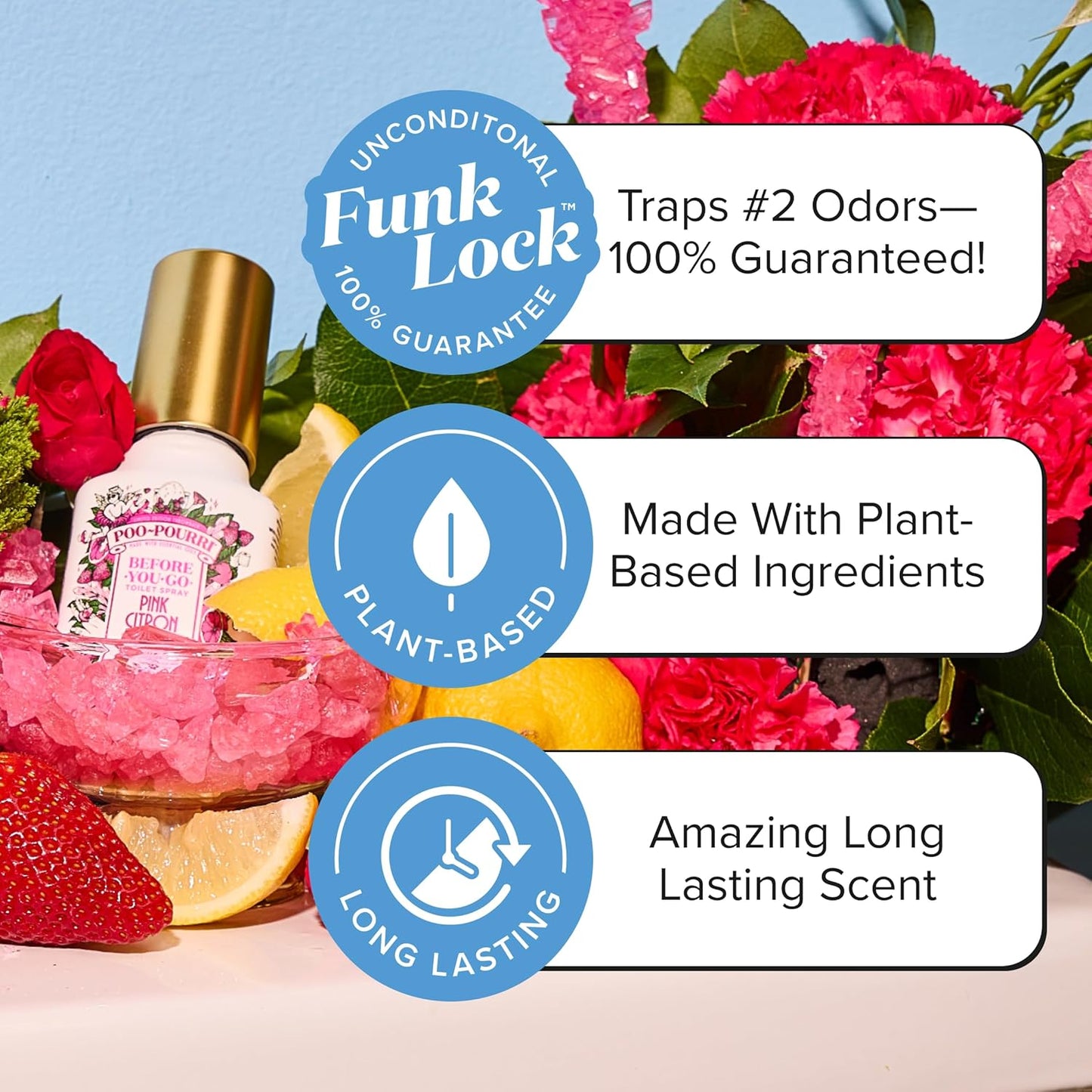 Poo-Pourri Before-You-Go Toilet Spray, Pink Citron, 2 Fl Oz, Up to 100 Uses, Bathroom Odor Deodorizer with Essential Oils for Home or Work, Travel Essentials, TSA Approved Size