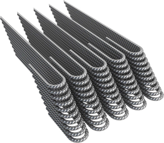 Vodaland Rebar Stakes J Hook Extra Heavy Duty 1/4 inch Coated Steel Ground Anchors with Chisel Point End (50)