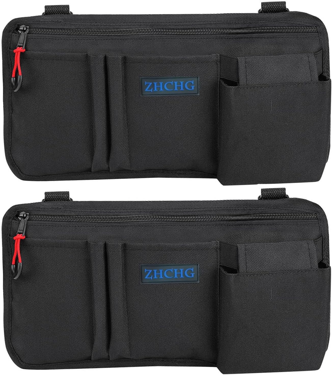 ZHCHG 2 Pack Wheelchair Side Bag with Cup Holder, Wheelchair Armrest Pouch Accessories for Walker, Rollator, Electric Scooter Wheelchairs, Ideal Gift for Mother's Day & Father's Day