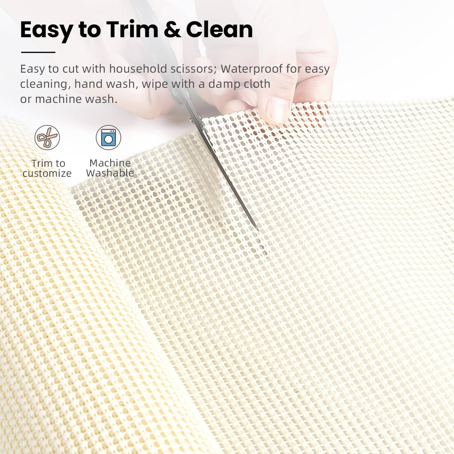BAGAIL Non-Adhesive Shelf Liner, Thick Strong Grip Drawer Liners for Kitchen Cabinets, Heavy-Duty Easy Cut Cabinet Liners for Shelves, Pantry, Bathroom Cupboards - 12" x 20FT, Cream