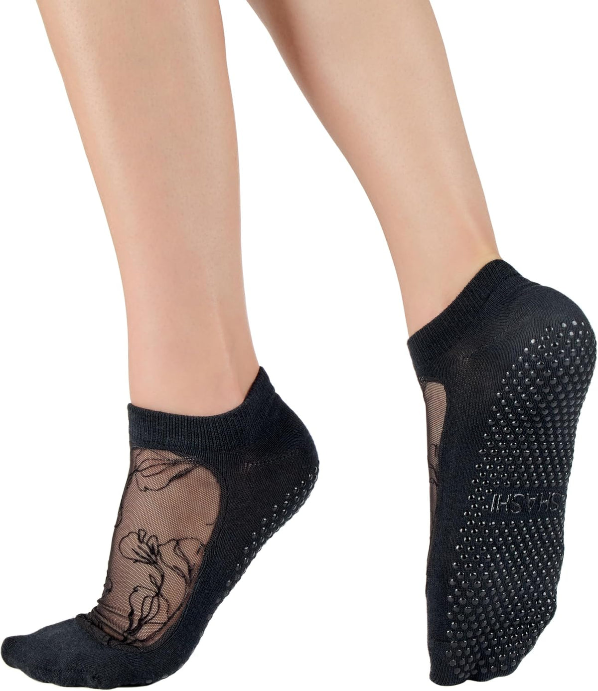 SHASHI Mesh Socks for Women – Stylish, Full-Coverage Non Slip Socks for Barre, Yoga and More