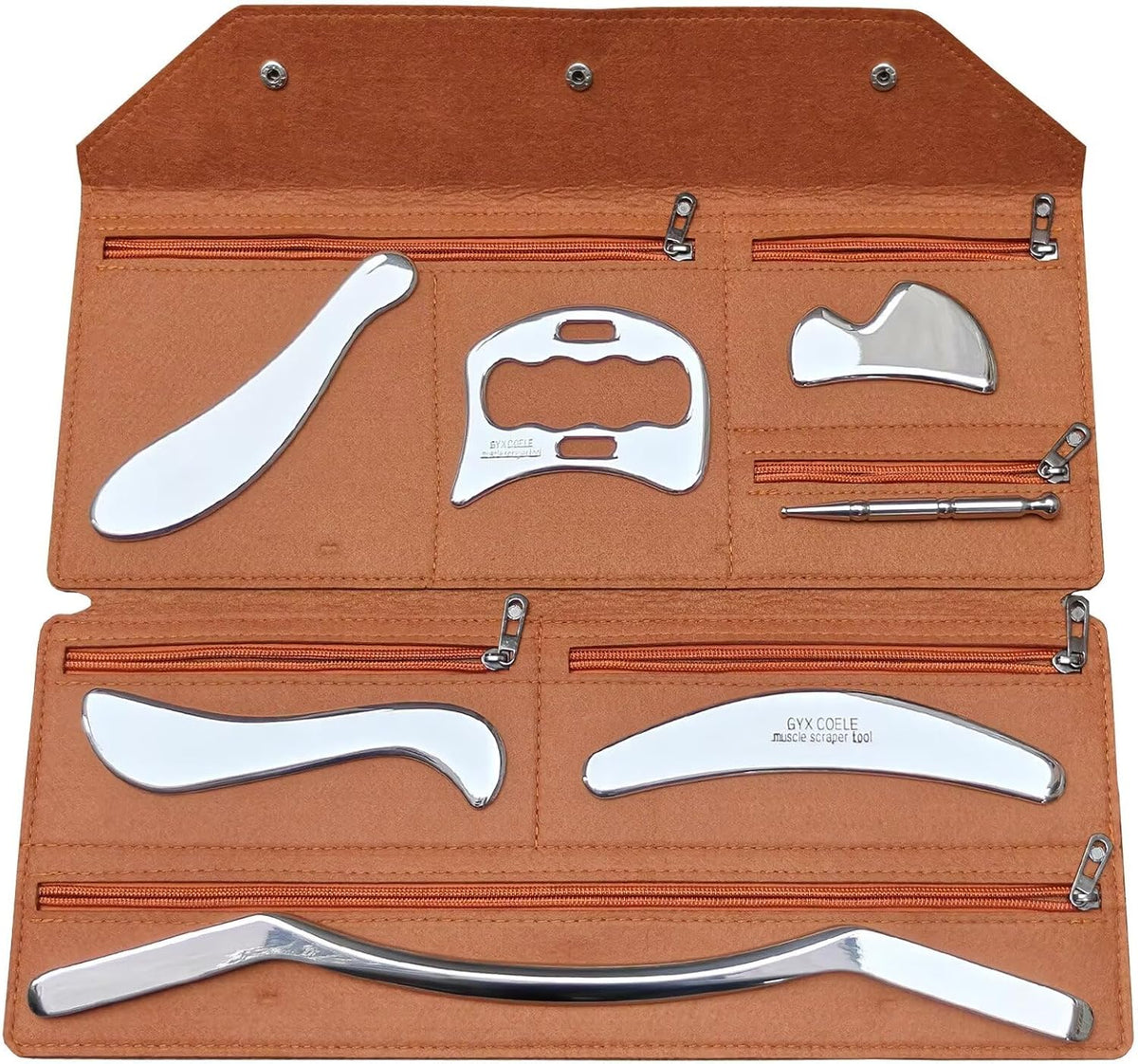Professional Muscle Scraper Tool Set, 4-Piece Stainless Steel IASTM Tools with Storage Case, Physical Therapy Massage Tools for Muscle Recovery