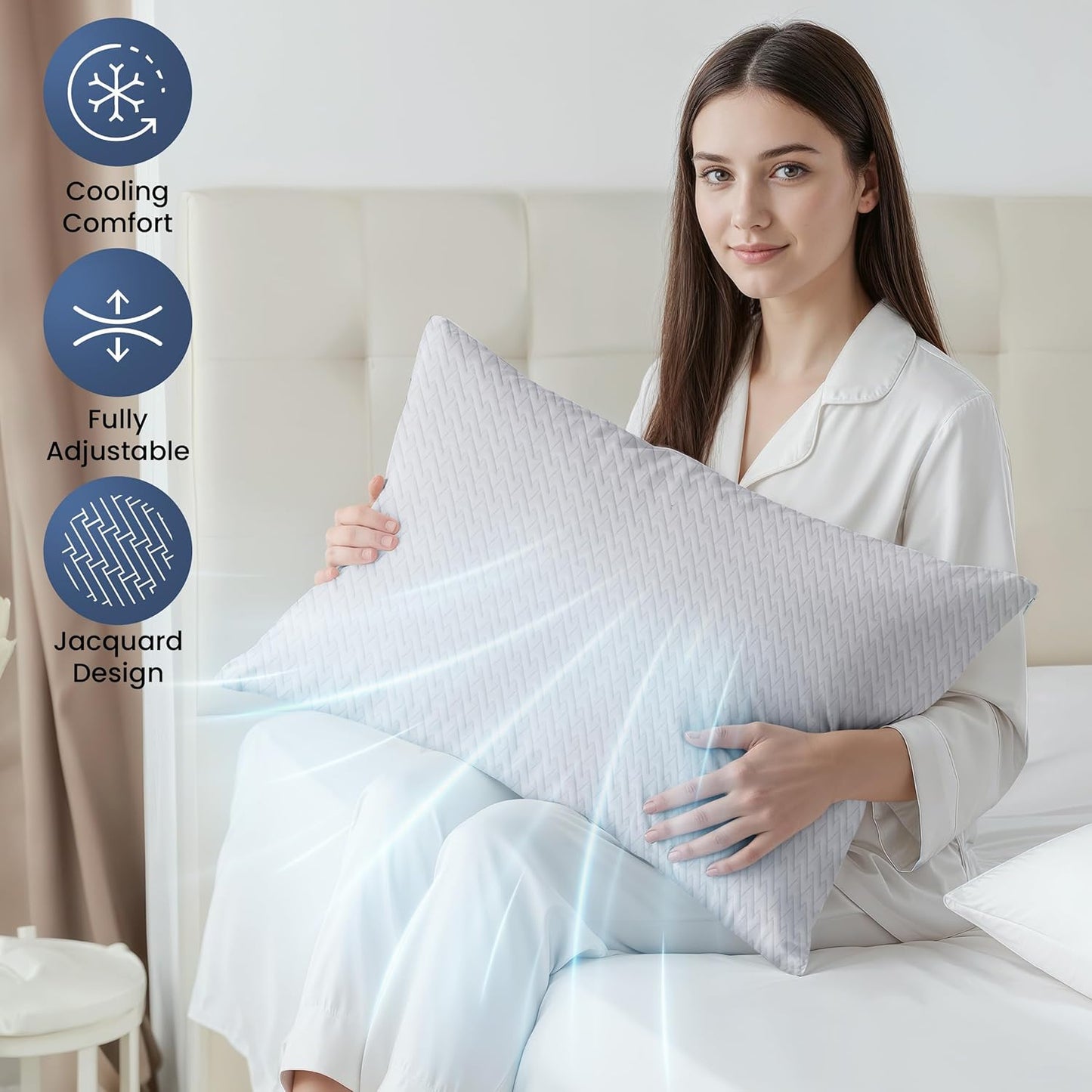 Utopia Bedding Shredded Memory Foam Pillows (Queen), Cooling Adjustable Bed Pillows for Sleeping with Washable Pillow Case, Back, Stomach and Side Sleeper Pillow, Plush and Supportive (1 Pack)