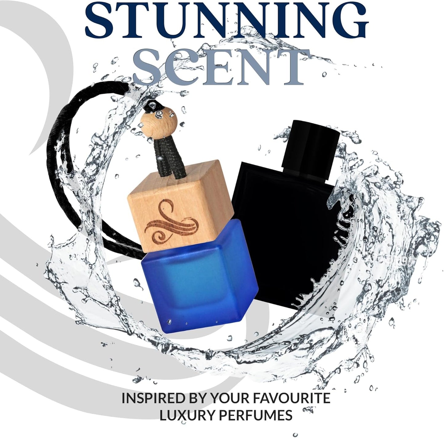 Solvère Car Air Freshener for Men | Perfume Style Freshener with Solvère Fragrance | Strong Freshener with Odour Eliminating Technology with Vent Clip | Car Air Freshener by Perfa