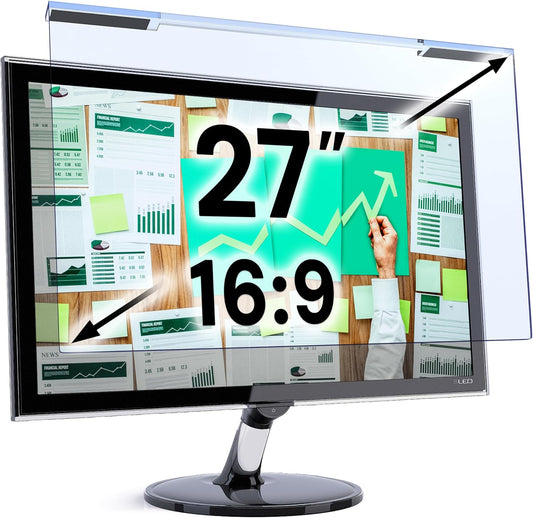 VINTEZ Blue Light Screen Protector for 27 Inch Computer Monitor and Laptop – Anti-UV Blue Light Blocking Film for Desktop PC, Eye Protection Filter, 24" x 14", 1 Pack