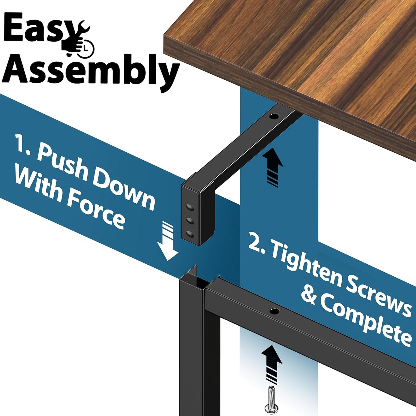 SHW Mission 40-Inch Home Office Computer Desk, Walnut