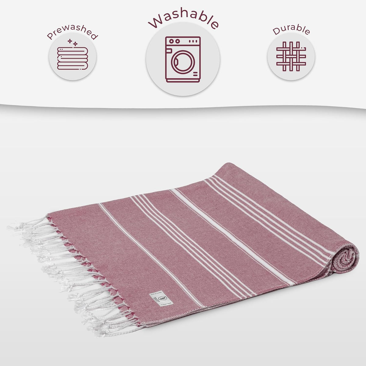 Ossano Turkish Beach Towel Soft & Luxury Extra Large (39" x 71") - Quick Dry, Versatile and Functional as Travel, Outdoor and Picnic Blanket, Yoga, Pool and Bath Towel - Magenta