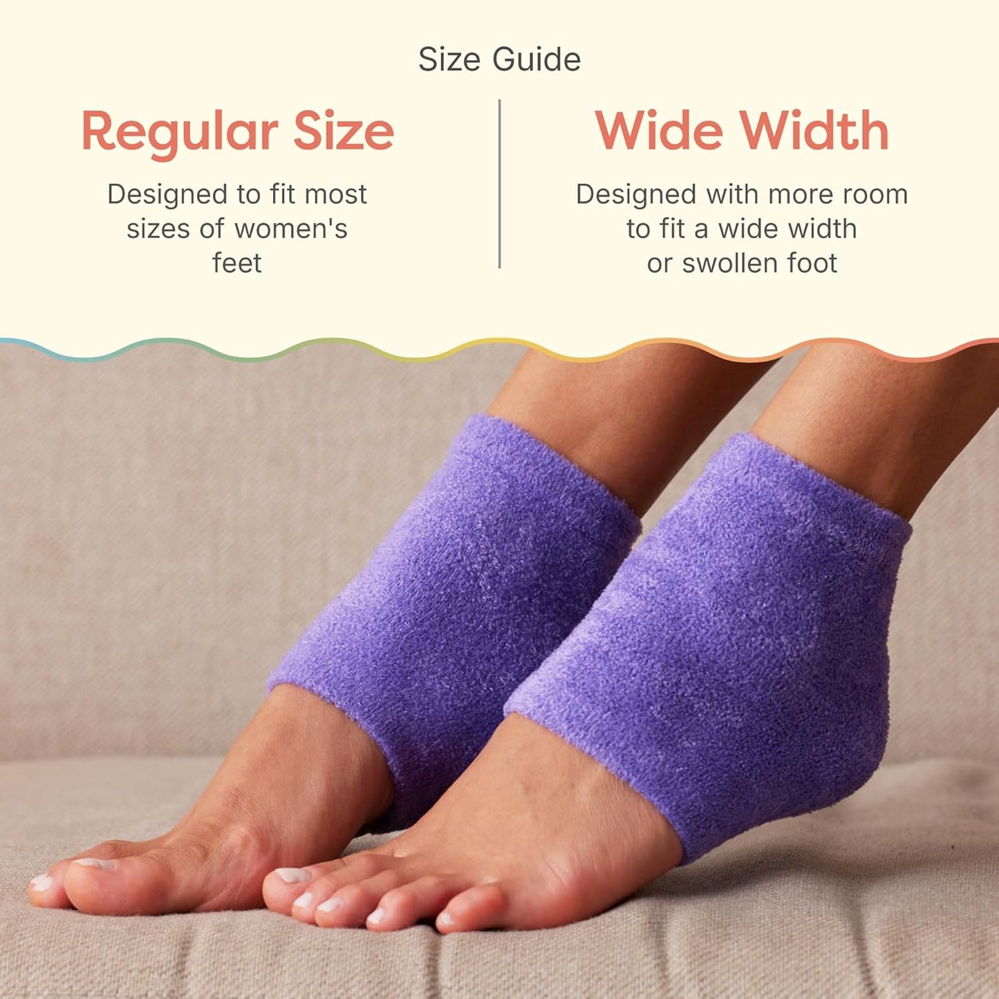 ZenToes Moisturizing Socks for Cracked Heel Treatment, Vitamin E, Olive Oil and Jojoba Oil Infused Heel Socks, Spa Gifts for Women, Relaxation Gifts for Women (Fuzzy Lilac Purple, Regular)