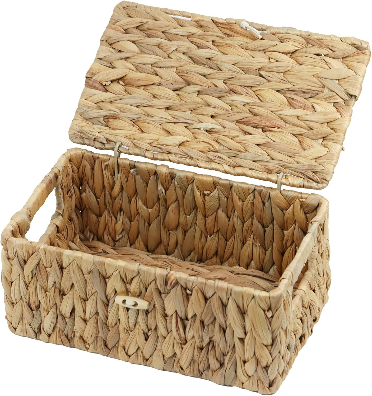 ORDELITE Water Hyacinth Wicker Storage Basket with Lid, Small