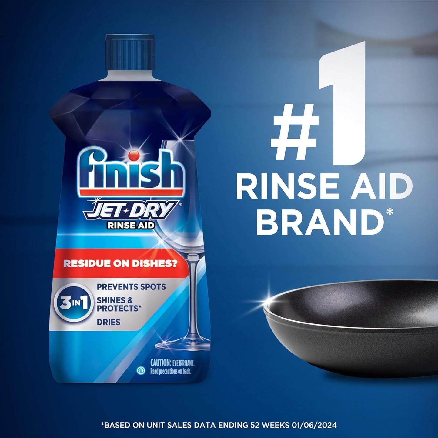Finish Jet-Dry Dishwasher Rinse Aid, Compatible with Dishwasher Detergent, Prevents Spots & Residues, Dries, Shine & Protects, 32 oz, 315 washes