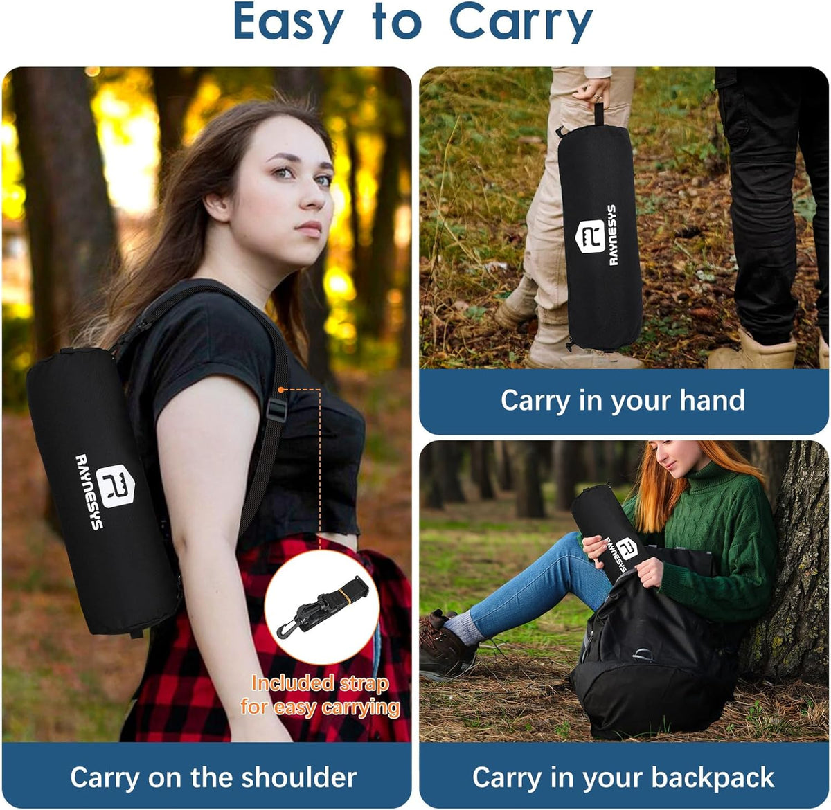 Raynesys 1 Pack Portable Camping Chair, Flexible 360° Rotation, Easy Carry, 8 Seconds Quick Setup Folding Camping Chair, 3.8Lb Lightweight Folding Chairs for Hiking, Beach, Sporting, Travel