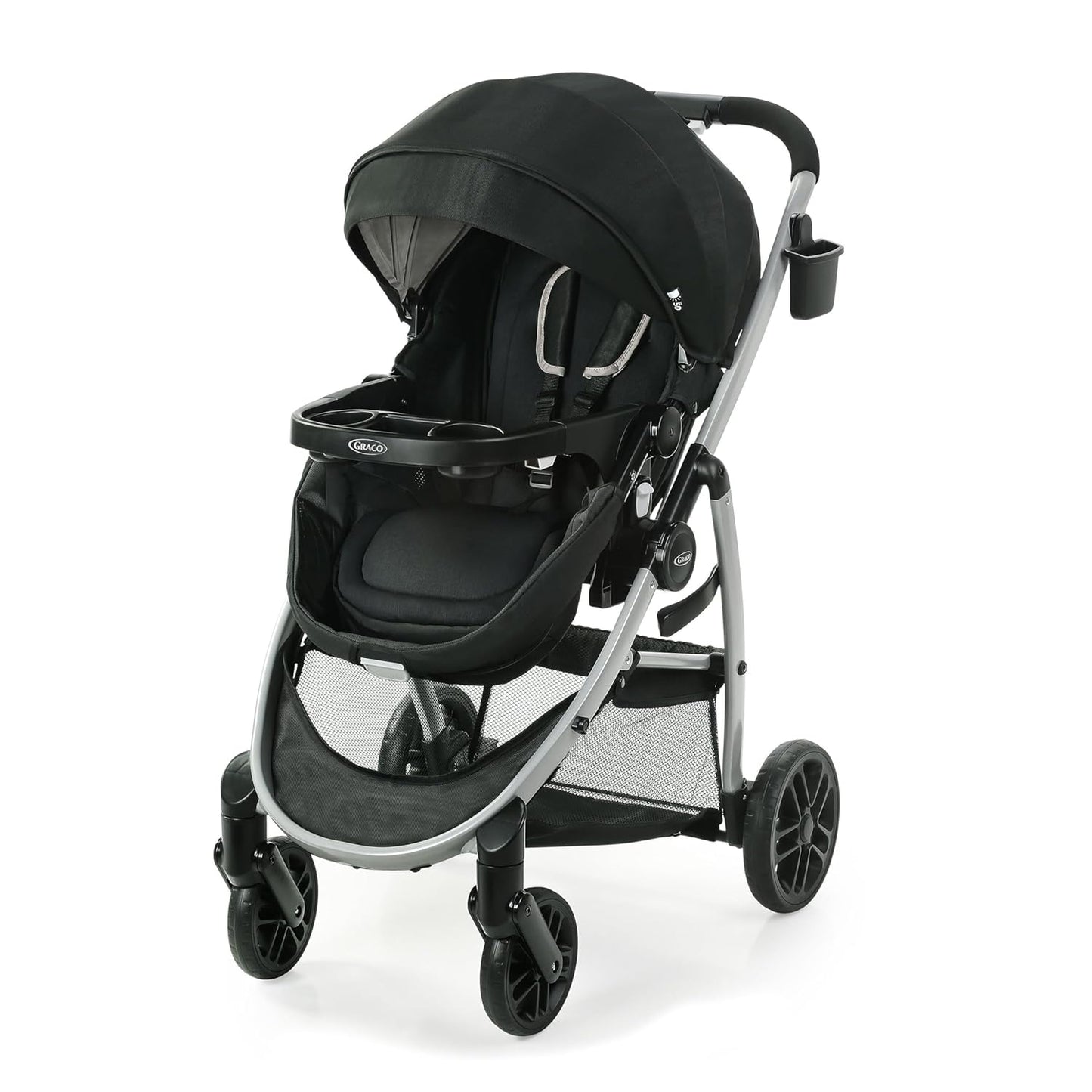 Graco Modes Pramette Stroller, 3-in-1 Baby Stroller, 3 Modes: Infant Car Seat Carrier (Car Seat Not Included), Infant Pramette, and Toddler Stroller, Reversible Seat, One-Hand Fold, Pierce