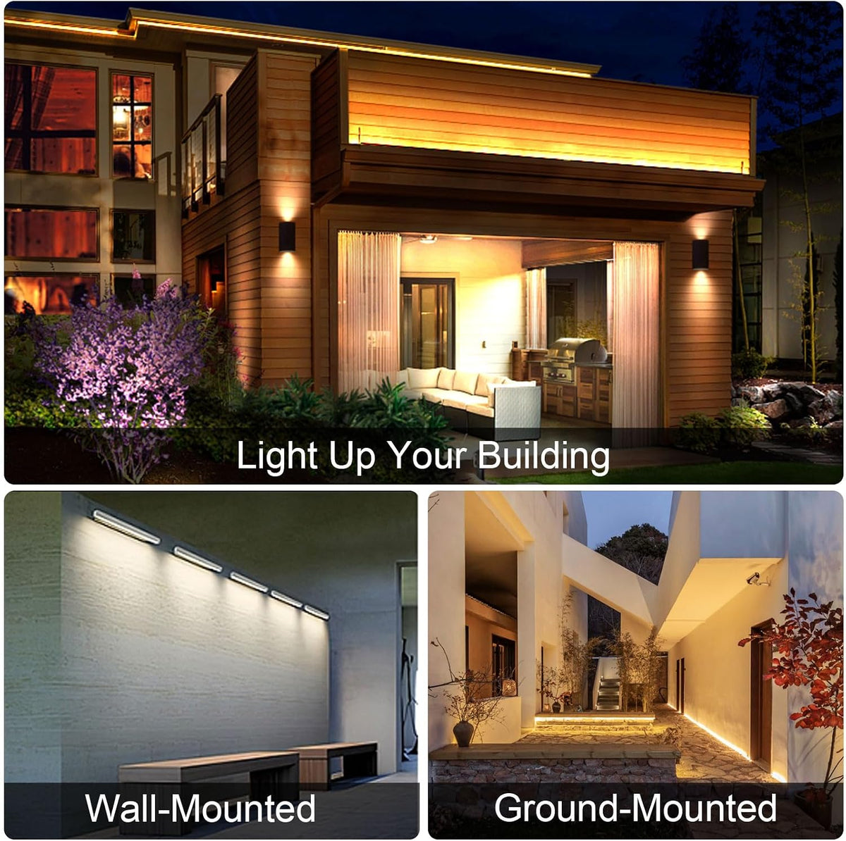 Outdoor Wall Washer Lights 2 Pack,36W 4000K Neutral White Wall Light,120V IP67 Waterproof 2ft Led Linear Wall Light Bar for Outdoor Indoor Building Sign, Hurches,Garden,Courtyards Lighting