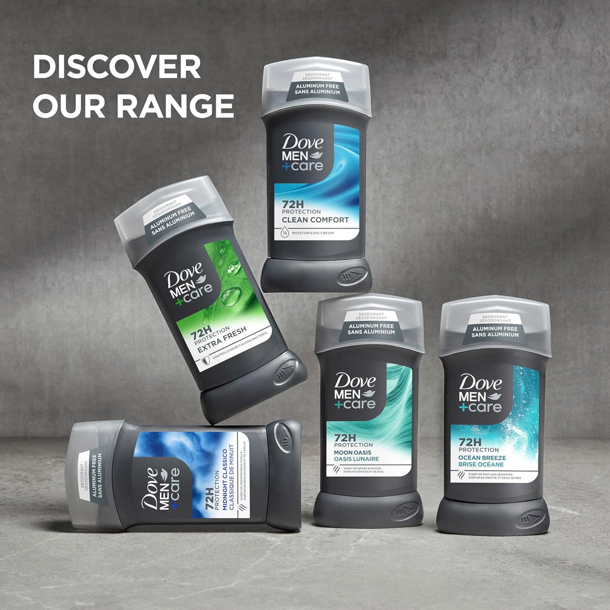 DOVE MEN + CARE Deodorant Stick for Men Clean Comfort 4 Count Aluminum Free 72-Hour Odor Protection Mens Deodorant with 1/4 Moisturizing Cream 3 oz (Pack of 4)