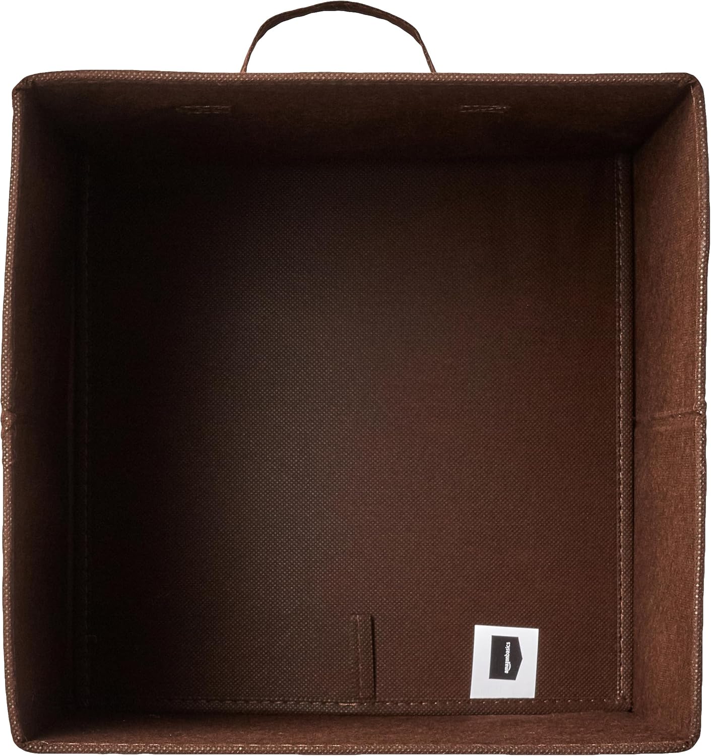 Amazon Basics Collapsible Fabric Storage Bins with Handles, Cube Organizer, Lightweight Fabric, 10.5"x10.5"x11", Brown, 6-Pack