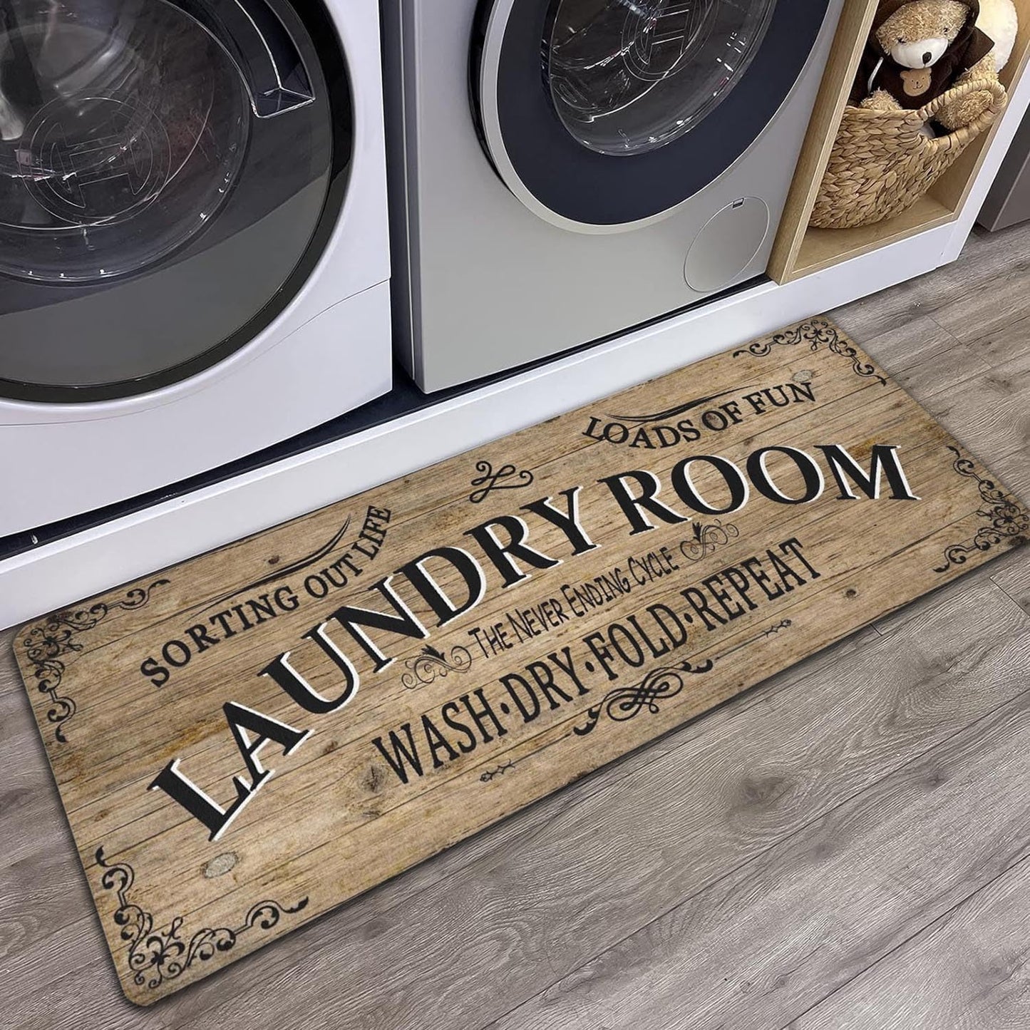 Non Slip Laundry Room Rug - Farmhouse Kitchen Floor Mat -Laundry Room Rug- Runner Decor -Washable Floor Carpet for Washroom Mudroom Kitchen Bathroom Hallway-20 x48