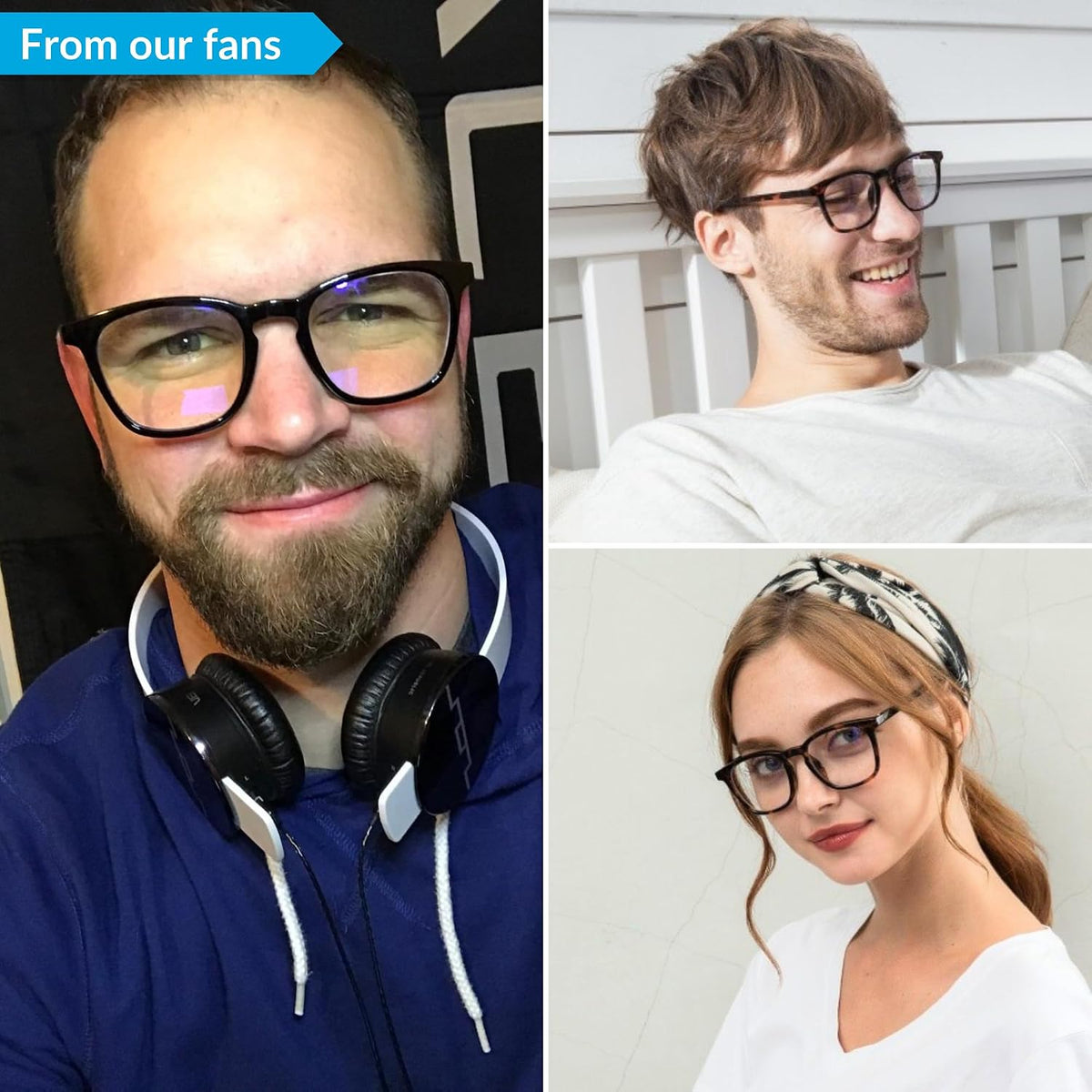 J+S Blue Light Blocking Glasses, for Men/Women, Medium-Small Fit