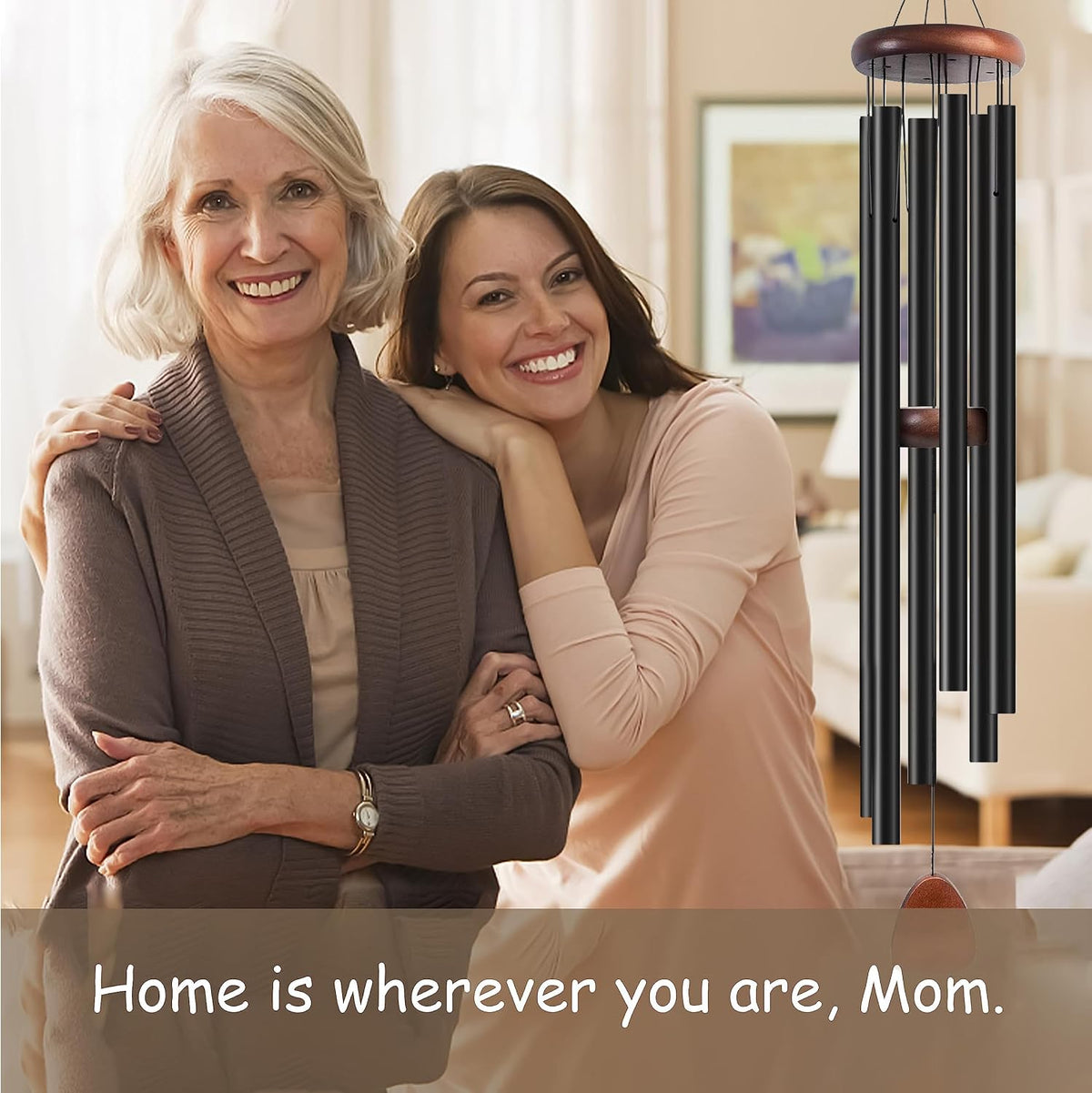 60 in Wind Chimes for Outside Deep Tone, Large Wind Chimes 6 Aluminum Tubes