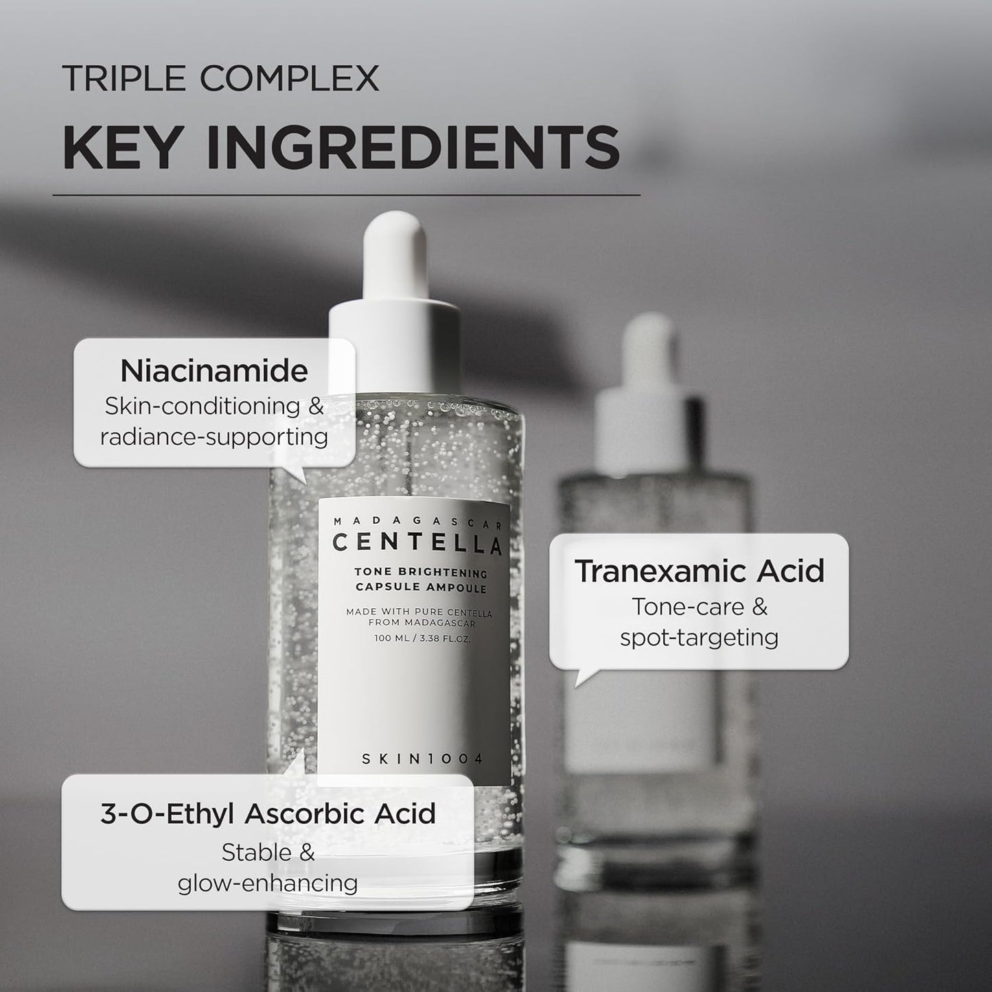 SKIN1004 Tone Balancing Capsule Ampoule, Niacinamide & Centella Serum for Face, Korean Hydrating Facial Serum for Unevne Skin Tone with Tranexamic Acid, Korean Skin Care, 3.38 fl.oz / 100ml