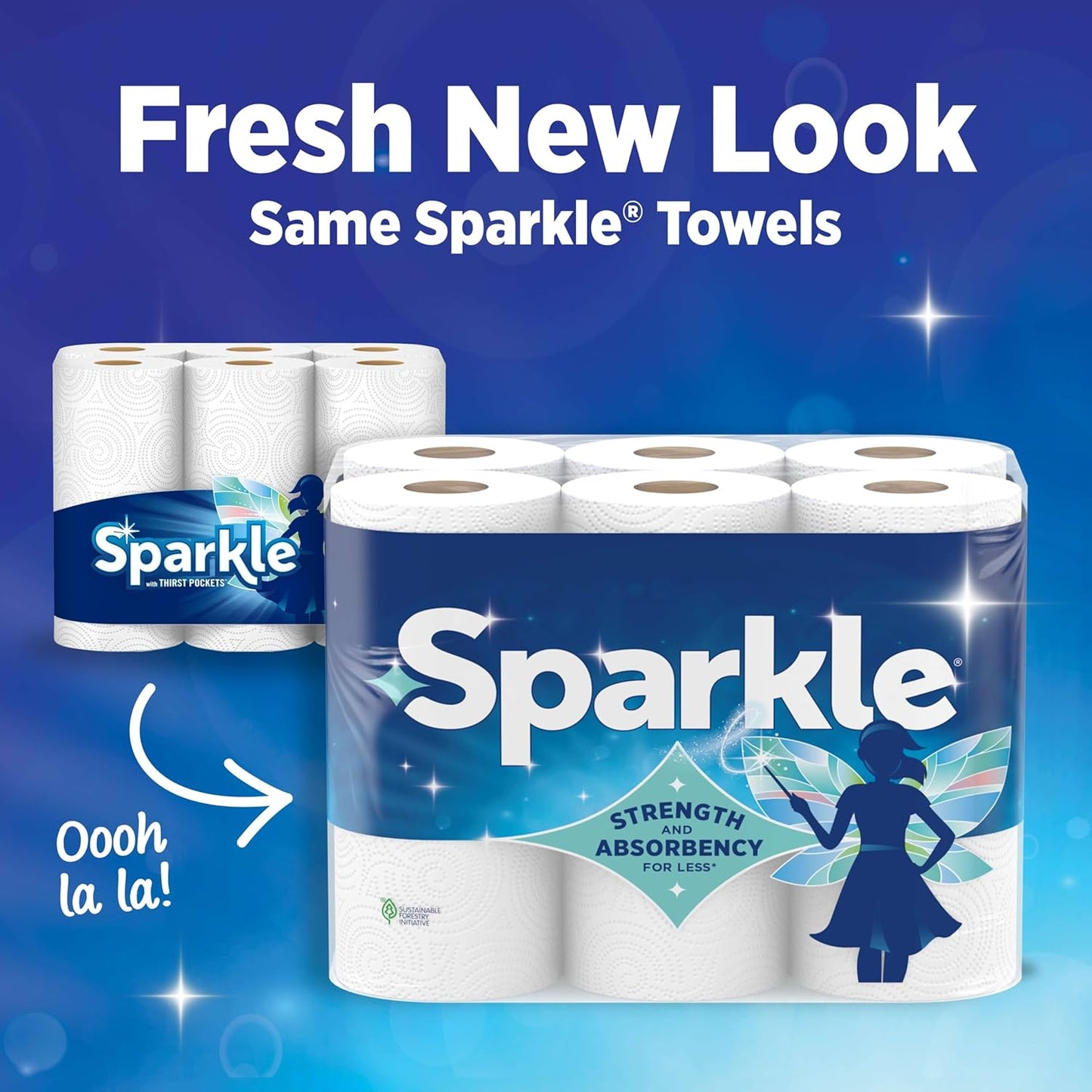 Sparkle Pick-A-Size Paper Towels, 24 Double Rolls (2,640 Sheets Total) - Strong 2-Ply Towels for Kitchen Cleanup and Everyday Messes