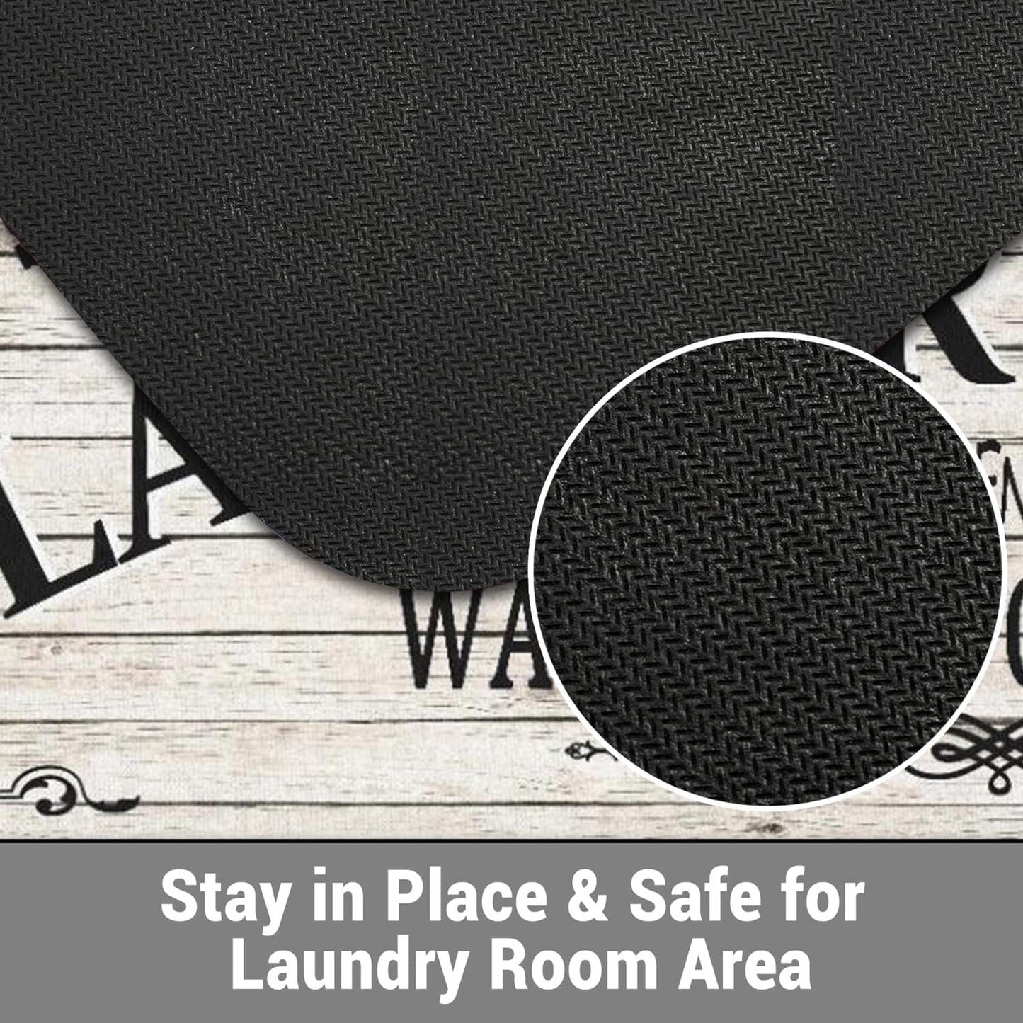 Non Slip Laundry Room Rug - Farmhouse Kitchen Floor Mat -Laundry Room Rug- Runner Decor -Washable Floor Carpet for Washroom Mudroom Kitchen Bathroom Hallway-20 x48