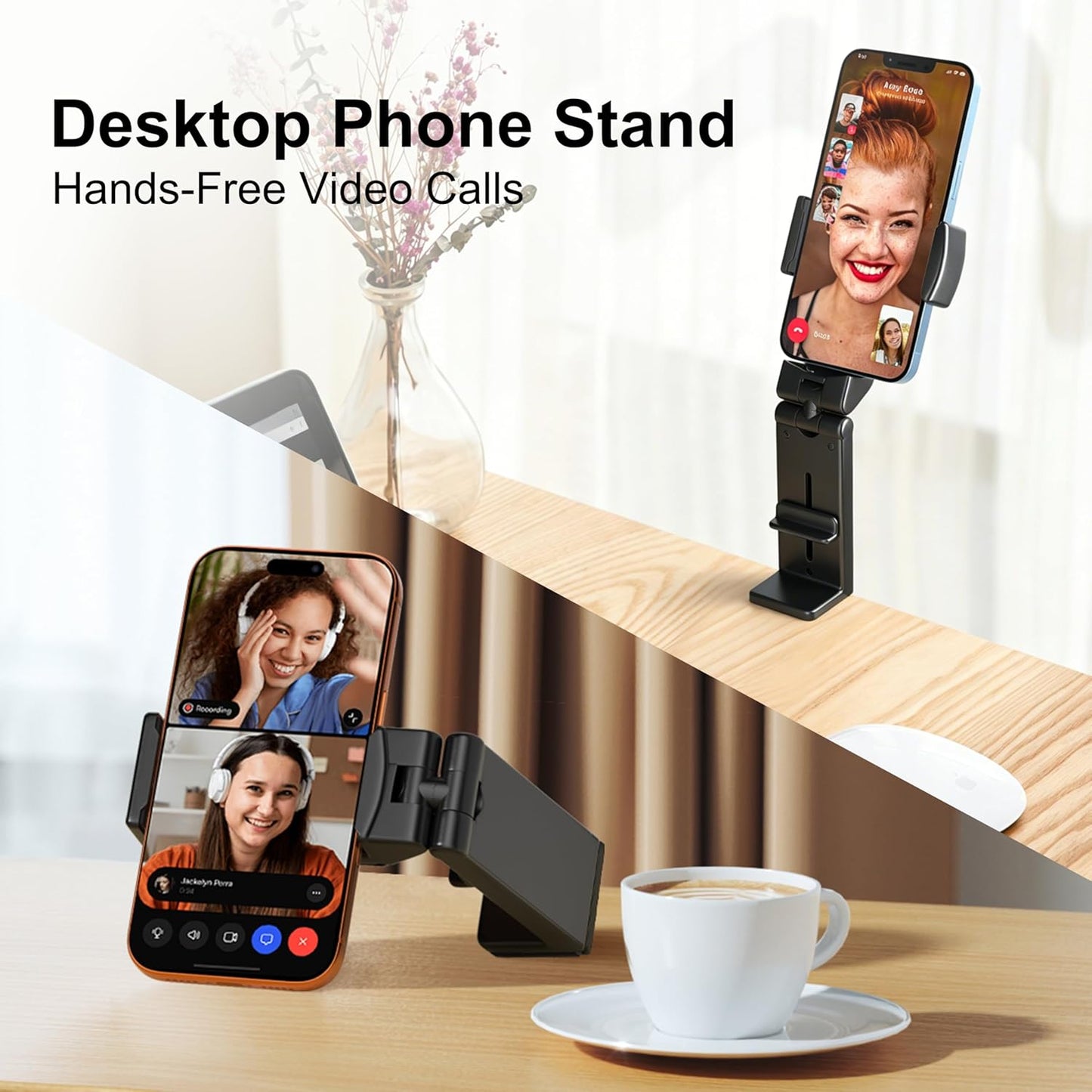 Perilogics Universal in Flight Airplane Phone Holder Mount. Hands Free Viewing with Multi-Directional Dual 360 Degree Rotation. Pocket Size Must Have Airplane Travel Essential Accessory for Flying
