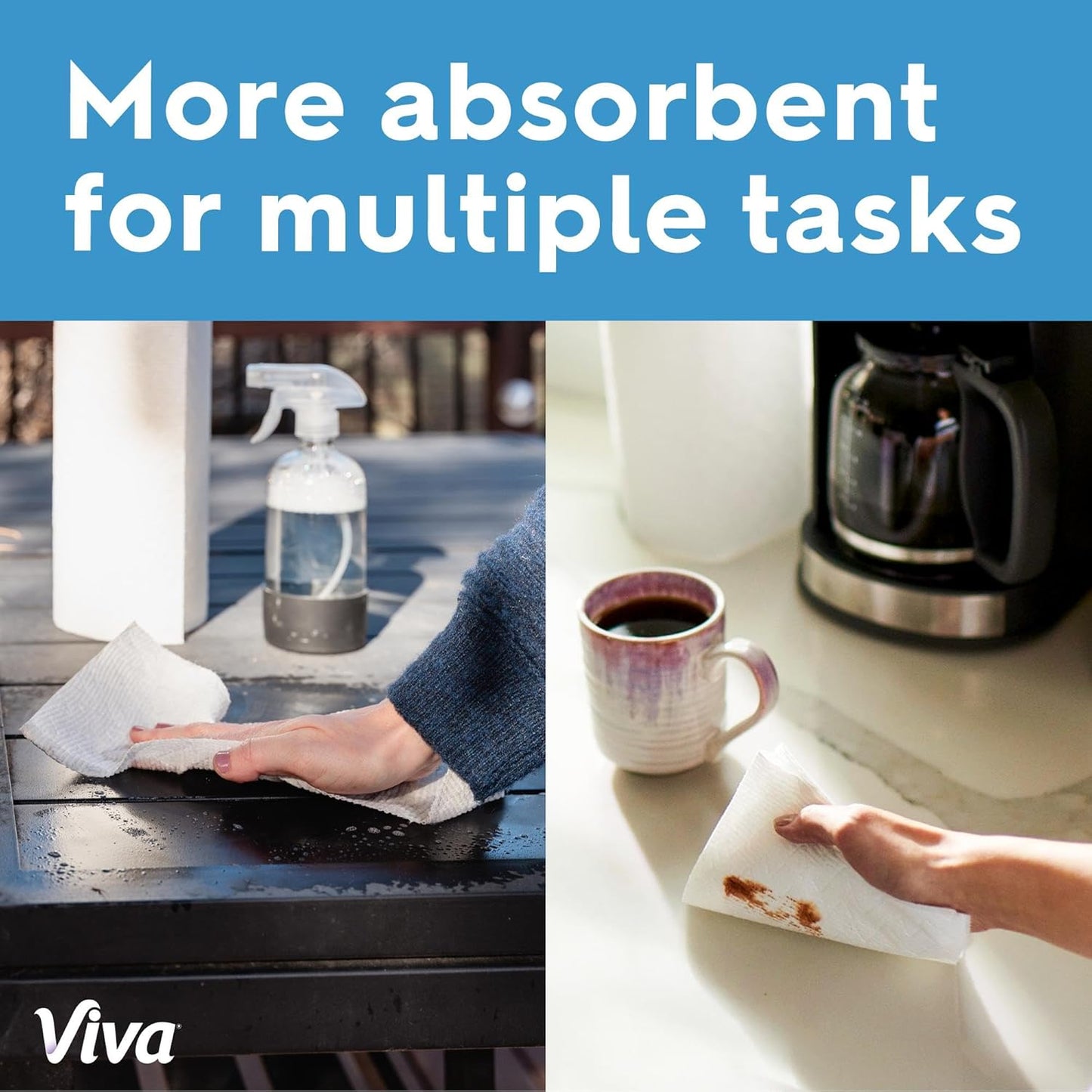 Viva Multi-Surface Cloth Paper Towels, Choose-A-Sheet Size, 12 Super Rolls, 81 Sheets per Roll (Packaging May Vary)