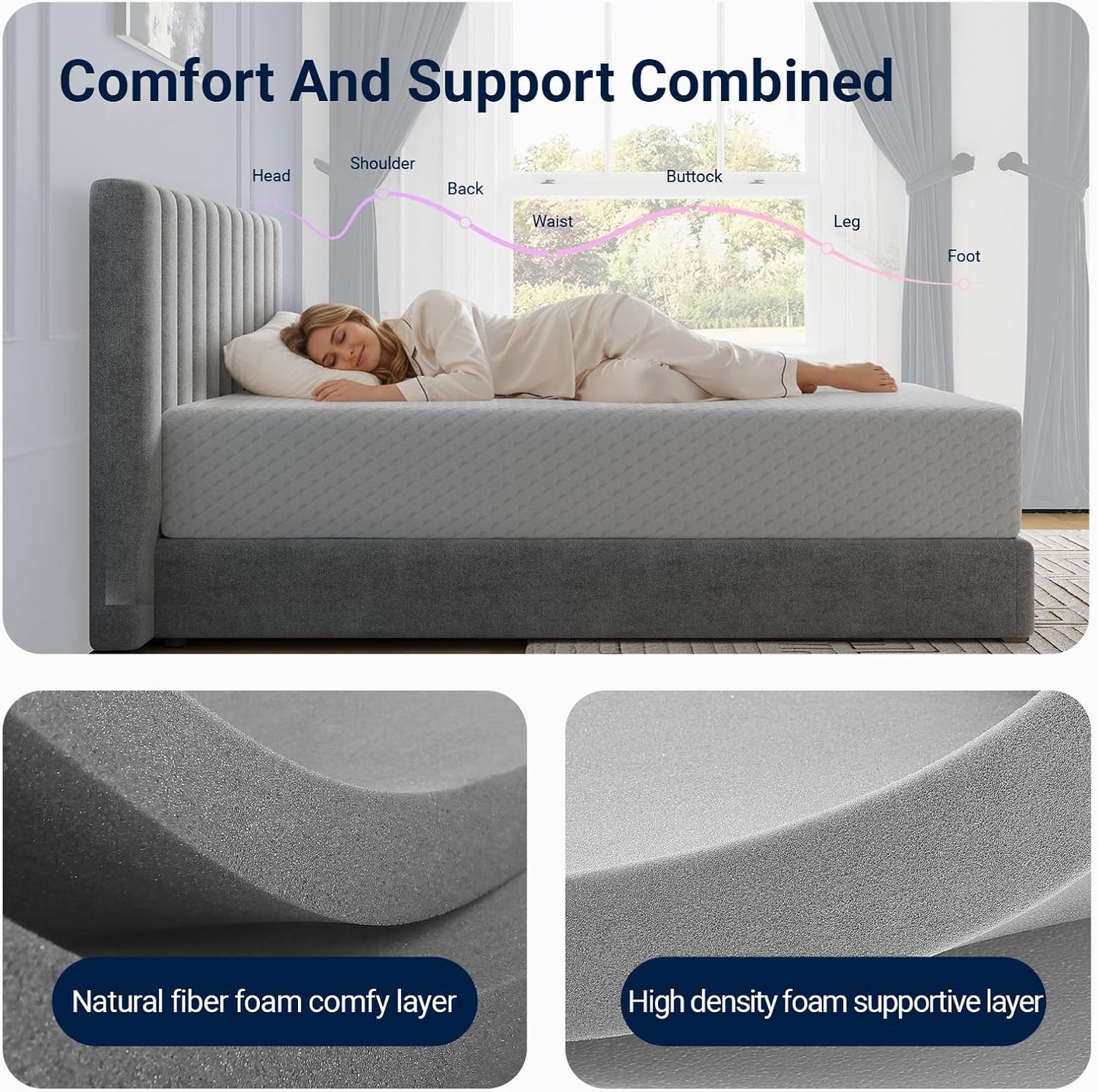 Avenco Twin Mattress 10 Inch, Memory Foam Twin Size Mattress in a Box for Comfort Sleep & Pressure Relief, CertiPUR-US Certified Mattresses Medium Firm