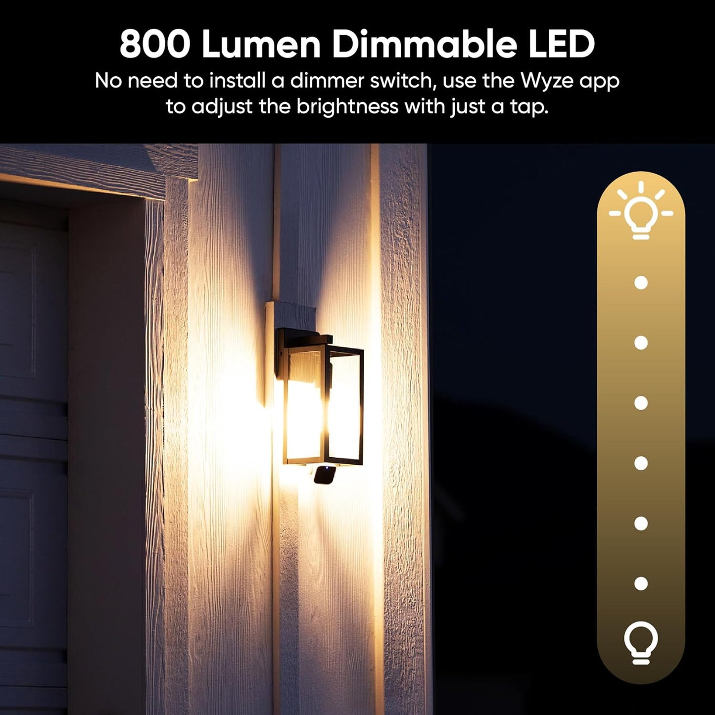 WYZE Bulb Cam - 2K HD Smart Light Bulb Security Camera with Color Night Vision, 800-Lumen Dimmable LED, 160° Wide View, Motion Detection & Siren, E26 Socket, Alexa/Google/IFTTT