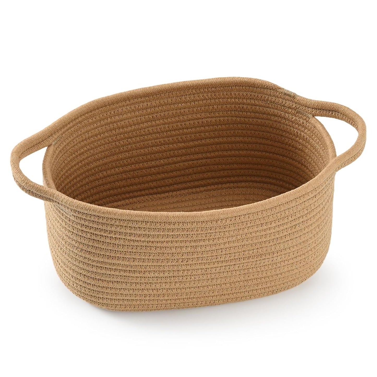 Happyiren Cute Woven Gift Basket with Handle – Brown Storage Basket Empty, Gift Baskets for Valentines Day Birthday Baby Shower Raffle Burr, Decorative Organizer ontainer for Office, Home