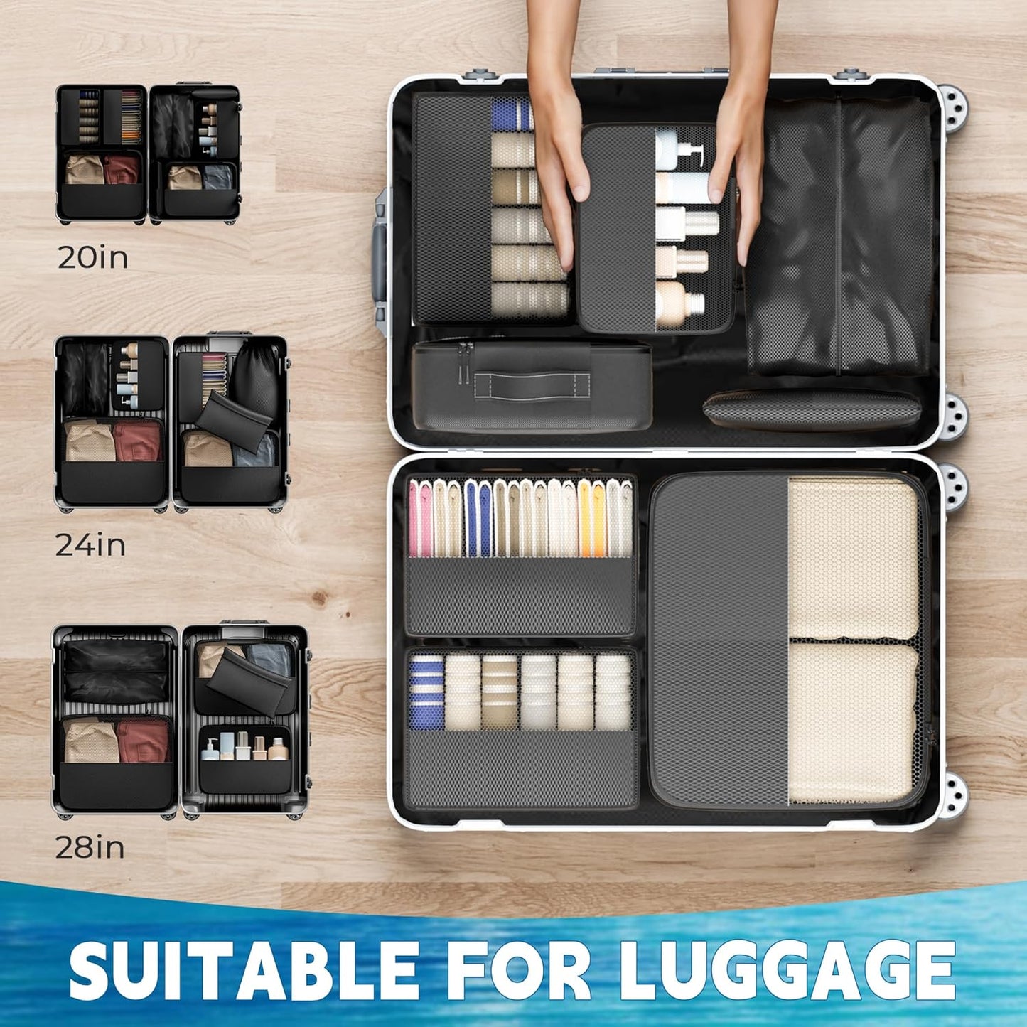8 Set Packing Cubes for Travel,Luggage Organizers for Travel Accessories