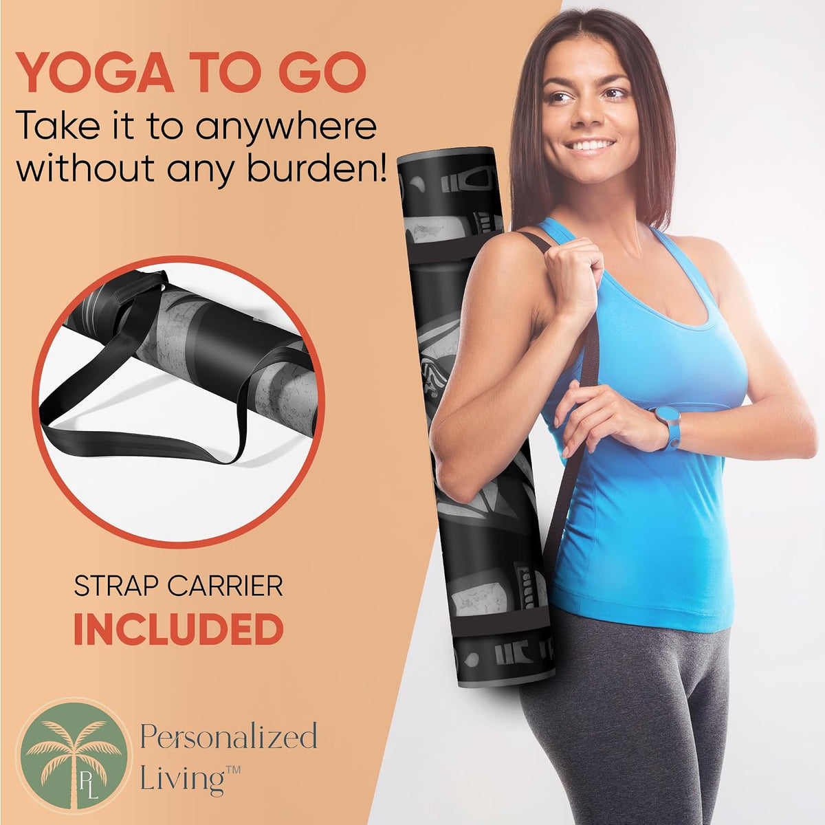 Yoga Mat, Personalized Non-Slip Natural Rubber Mat 4mm