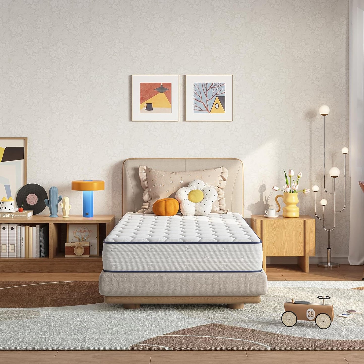 Novilla 8 inch Twin Mattress, Foam and Spring Hybrid Mattresses Twins for Comfortable Sleep,Steel Coils for Durable Support,CertiPUR-US Certified Foam,Youth/Guest Rooms,Twin Mattress in a Box