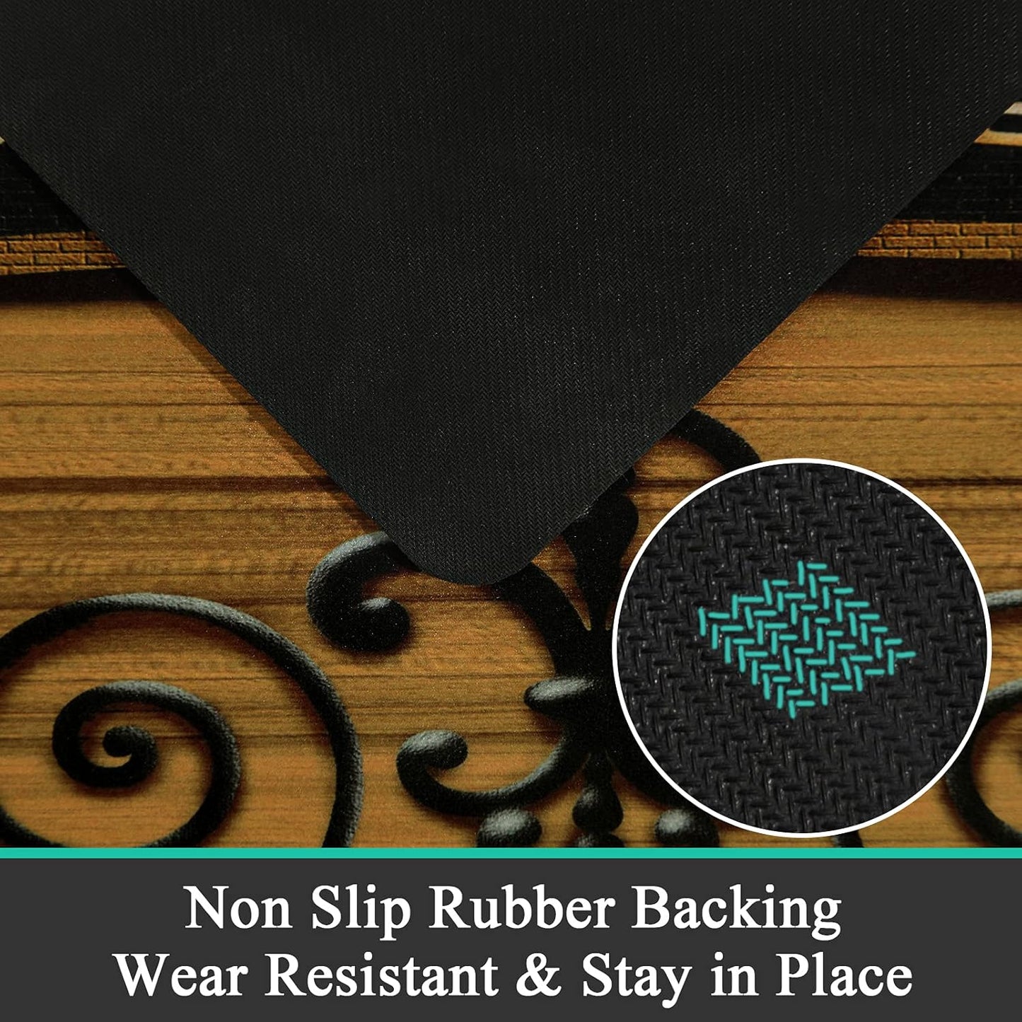 Pauwer Laundry Room Rug Runner 20"x48" Waterproof Rubber Laundry Mat Non Slip Kitchen Mats for Floor Washable Floor Mat Runner Rug for Farmhouse Mudroom Washroom Bathroom Decor