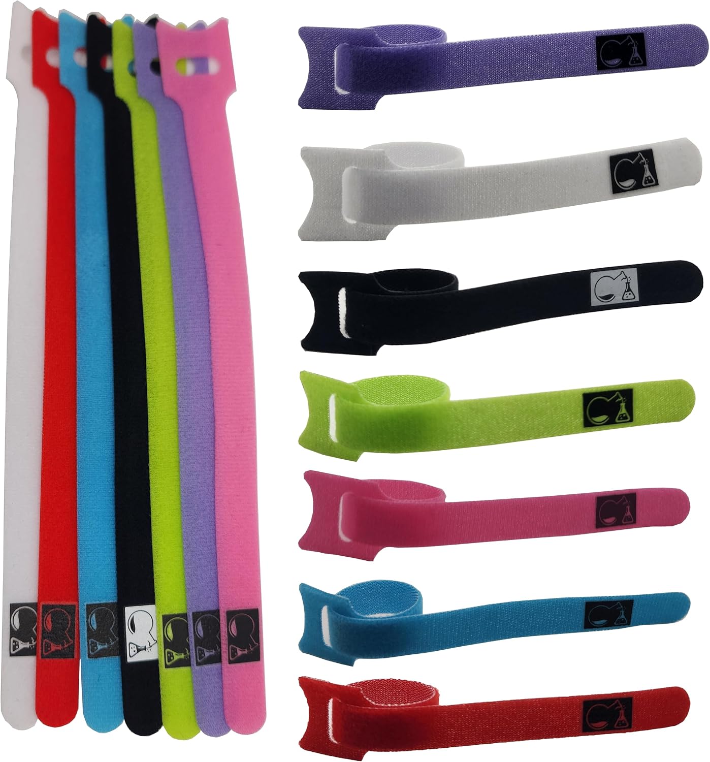 CableLock Cable Ties - 50 Pack - 8 Inch Reusable Cord Organizers - Clean Cable Management for Gaming and Home Office (Blue)