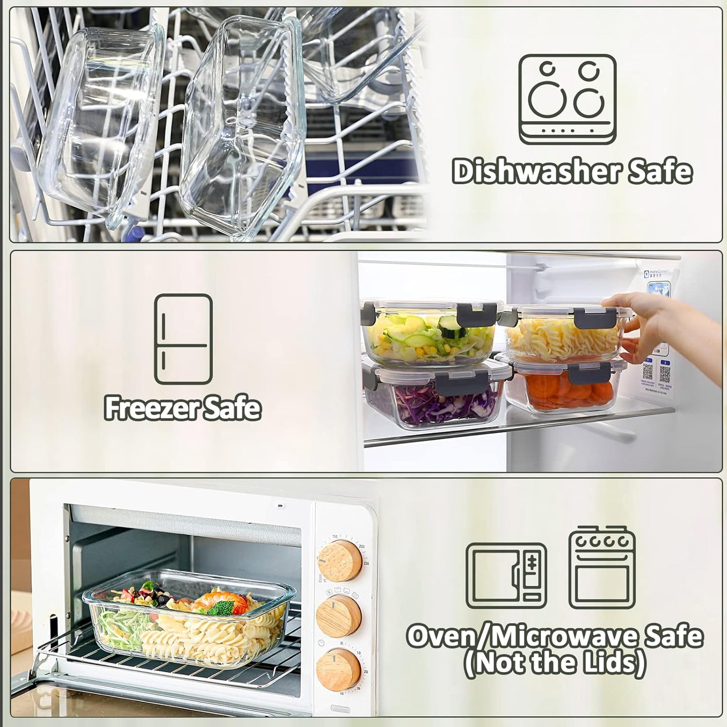 M MCIRCO [8-Pack,30 oz] Glass Meal Prep Containers,Glass Food Storage Containers,Airtight lunch Containers with Lids, Microwave, Oven, Freezer and Dishwasher