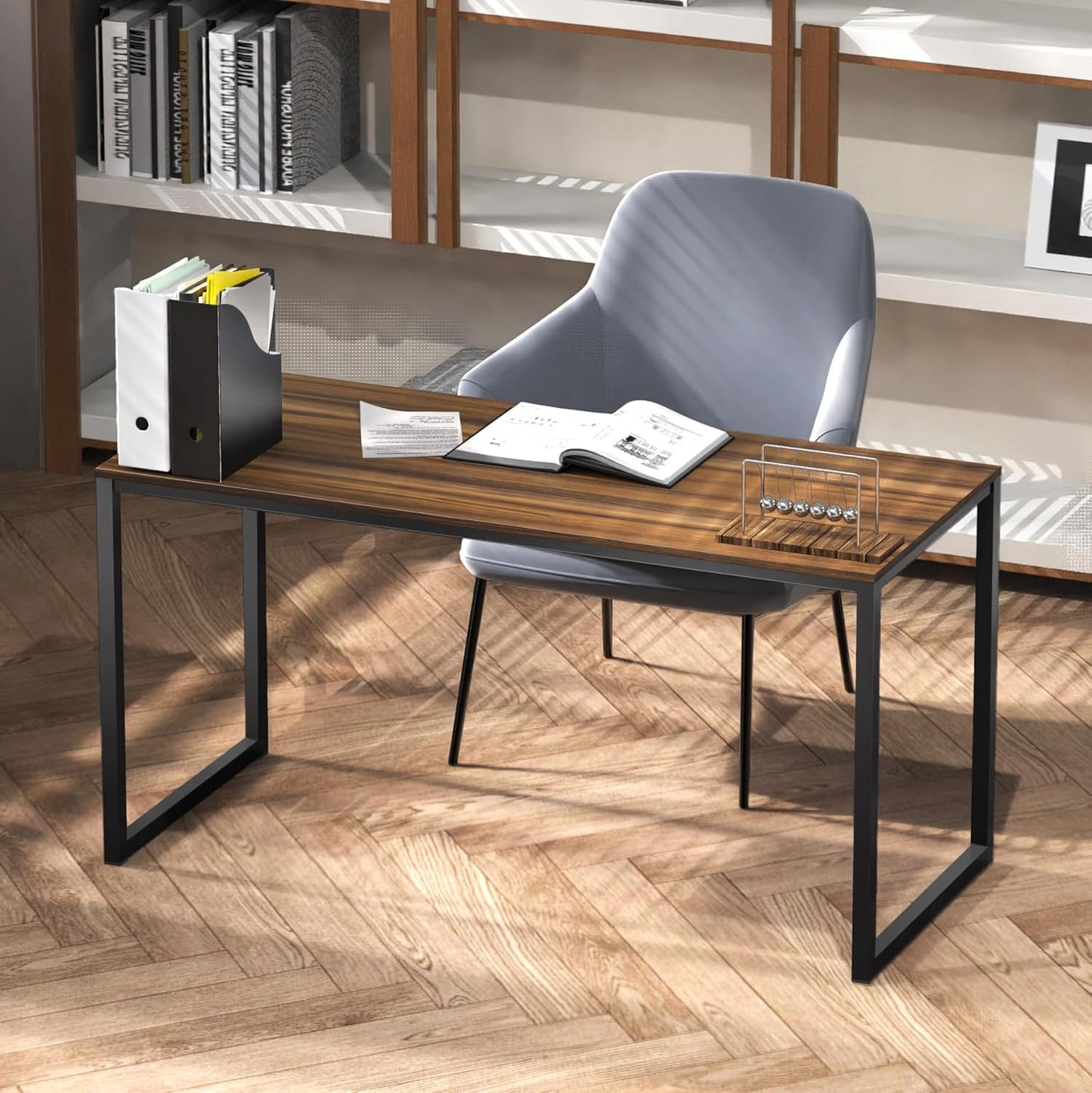 SHW Mission 40-Inch Home Office Computer Desk, Walnut