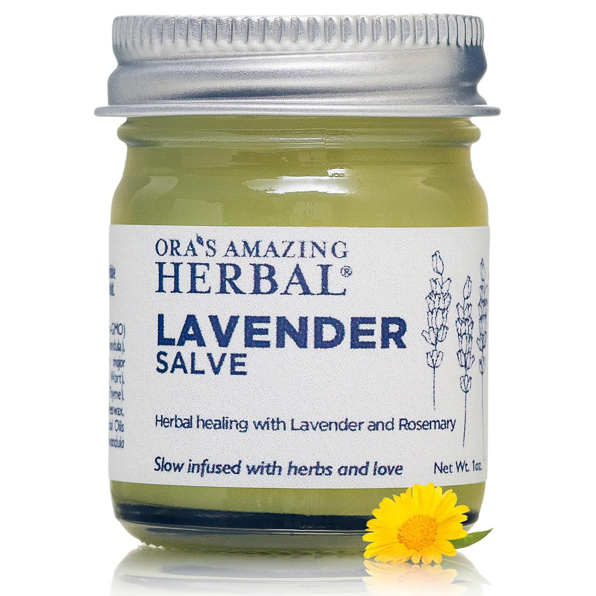 Ora's Herbal Lavender Salve, Lavender Oil Calming Massage Balm for Skin 4oz