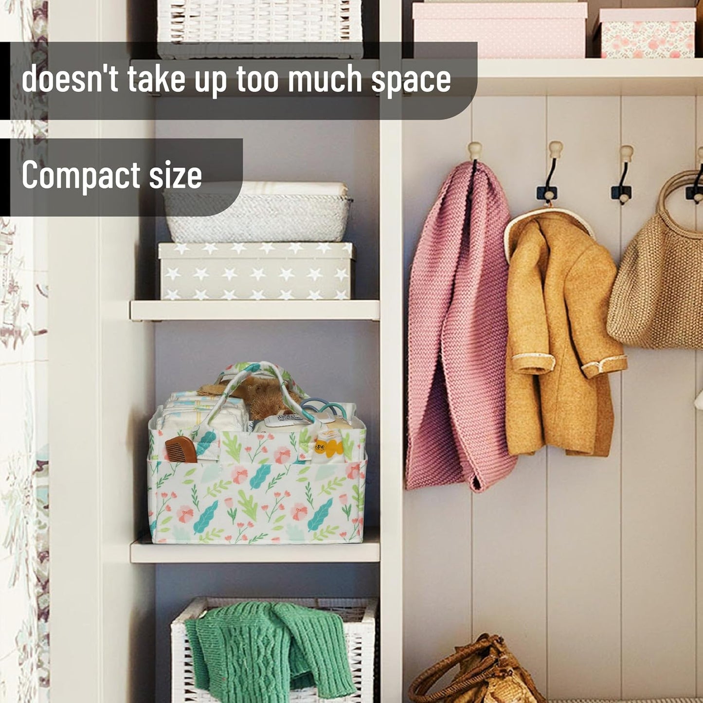 Mr. Pen- Baby Diaper Caddy Organizer, Blooming Palette, Nursery Storage Bin and Car Organizer for Diapers and Baby Wipes